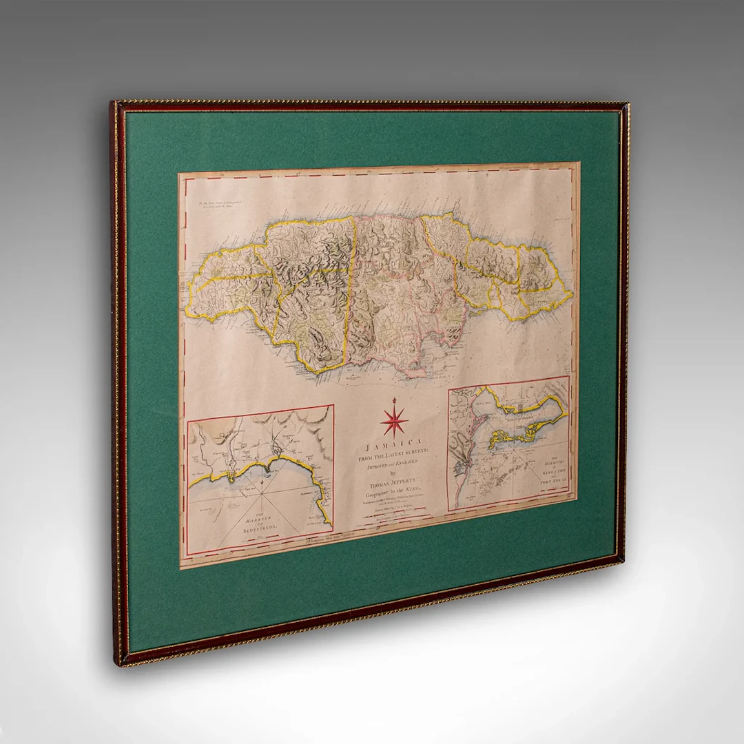 Antique Jamaica Map, English, Caribbean, Cartography, Thomas Jefferys, Georgian