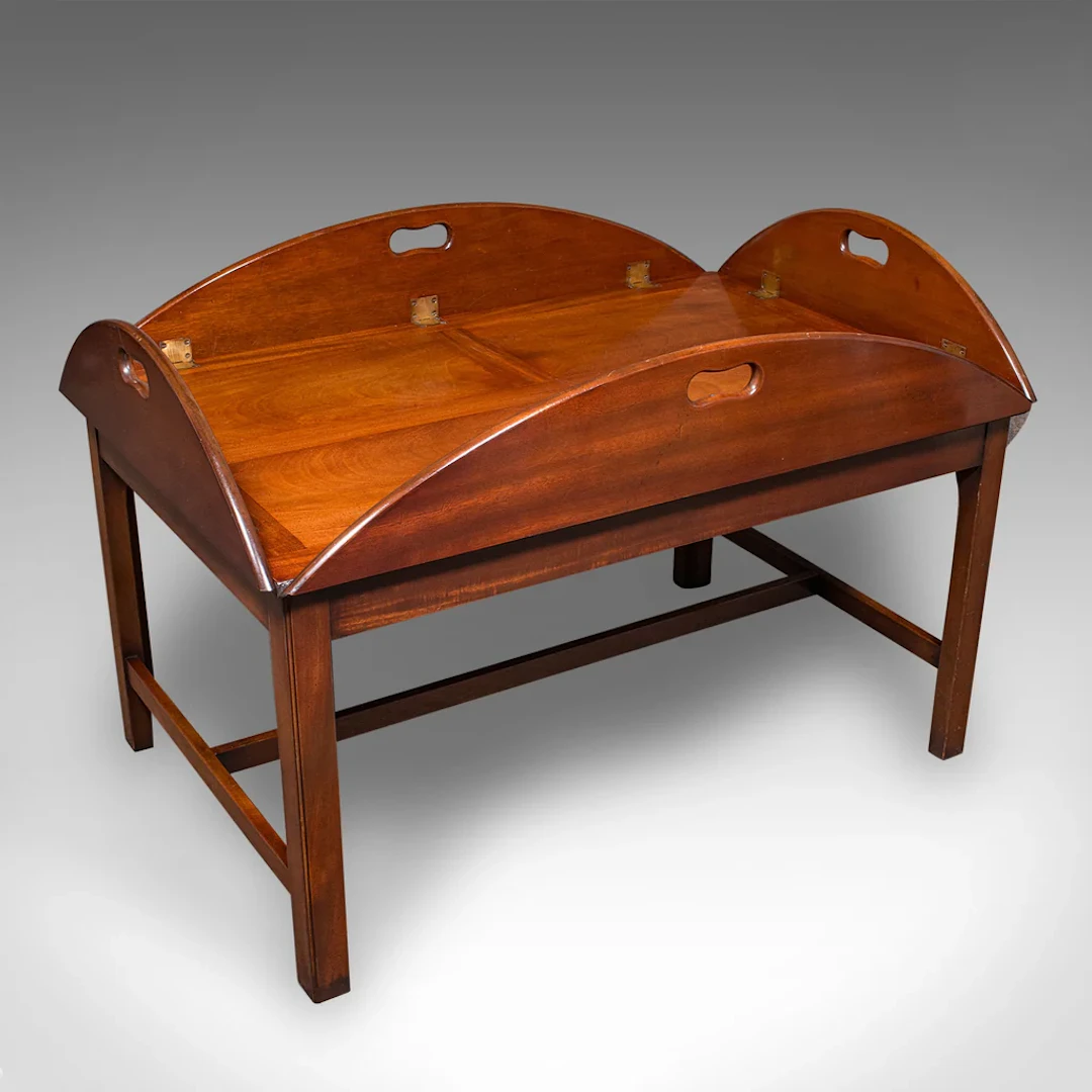 Vintage Butler's Tray Table, English, Serving Stand, Regency Revival, Art Deco