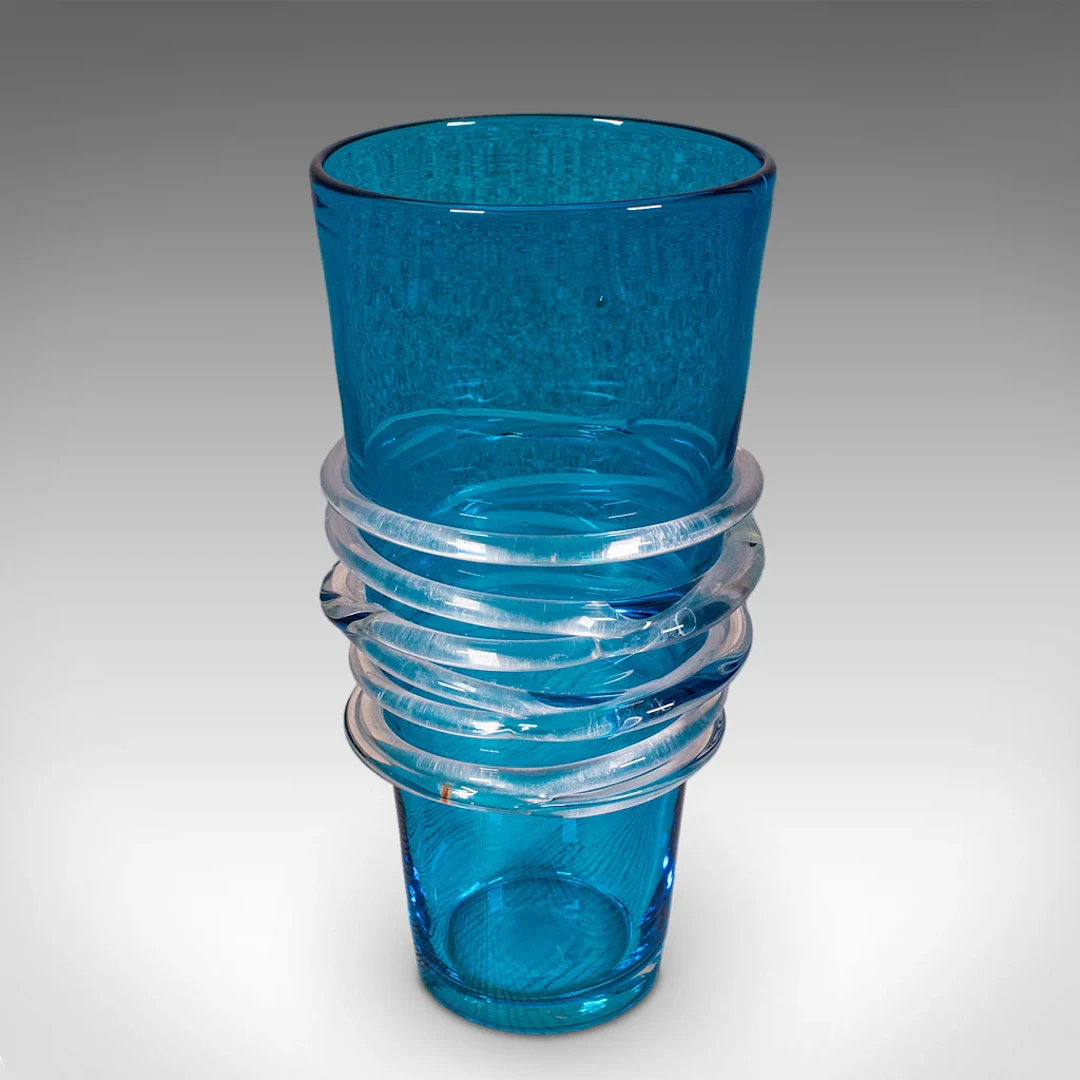 Vintage Murano Display Vase, Italian, Art Glass, Flower Sleeve, Decorative Pot