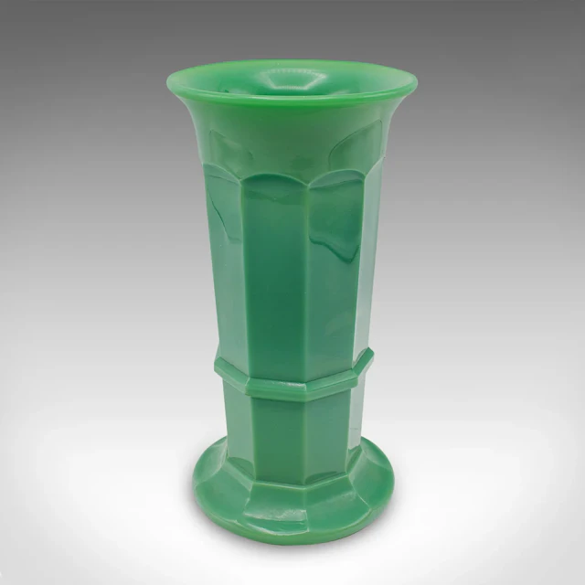 Vintage Bouquet Vase, English, Glass, Decorative Flower Pot, Art Deco, C.1930