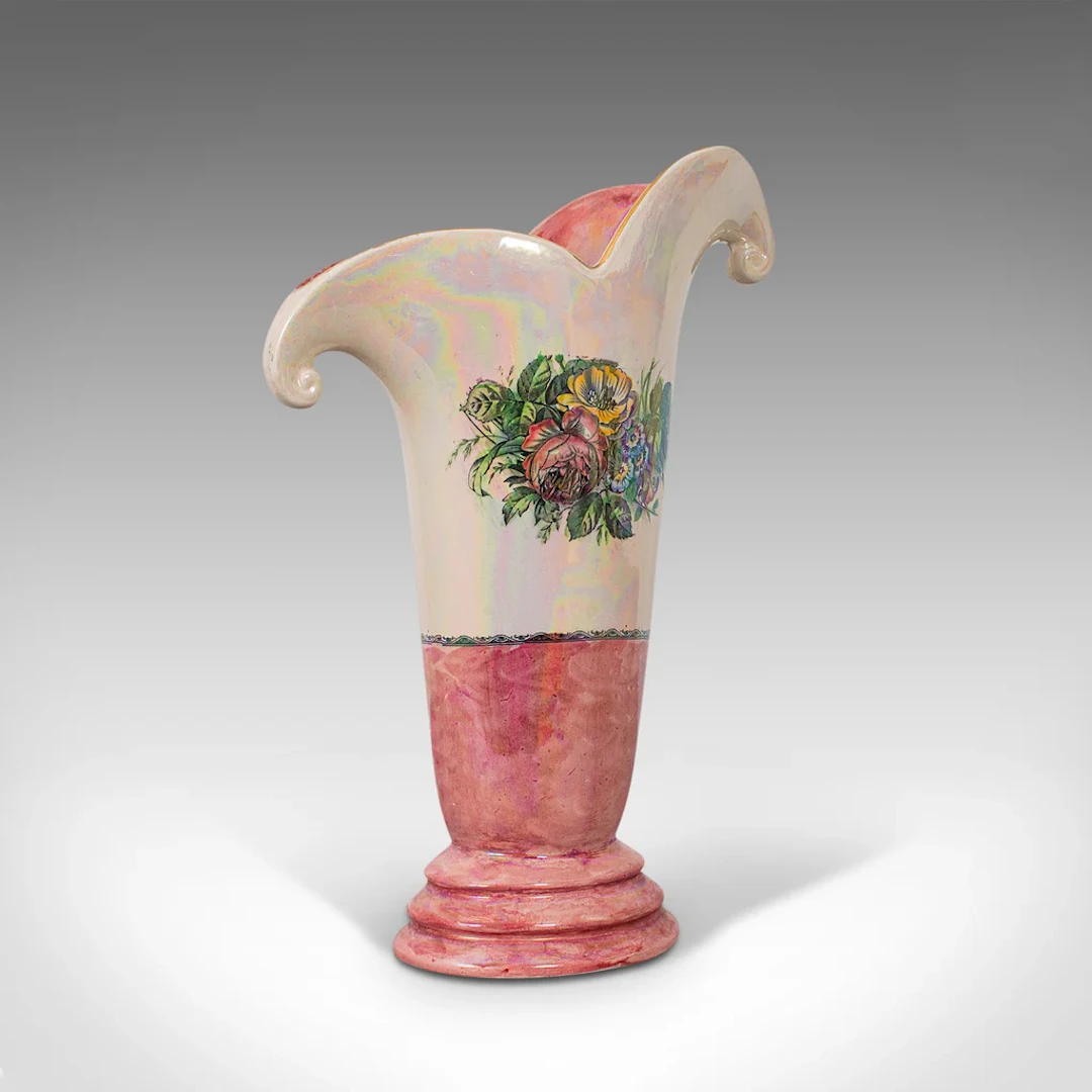 Tall Vintage Decorative Vase, English, Ceramic, Collectible, Lustre, Circa 1950