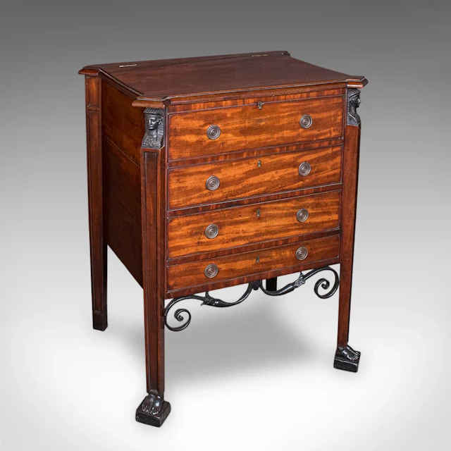 Antique Cocktail Cabinet, English, Egyptian Taste, Great Exhibition, Victorian