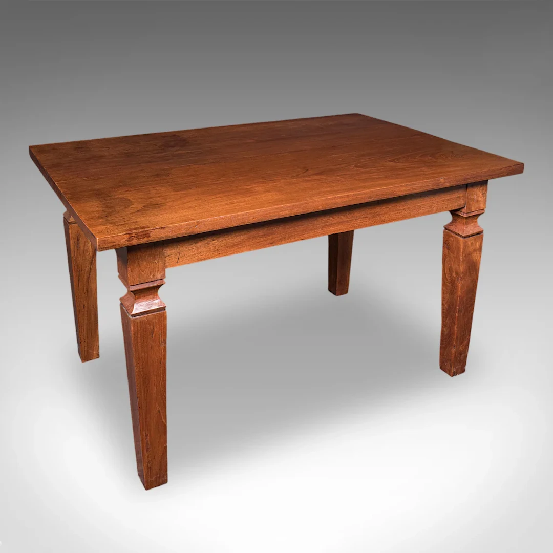 Antique Four Seater Dining Table, English Walnut, Kitchen Diner, Edwardian