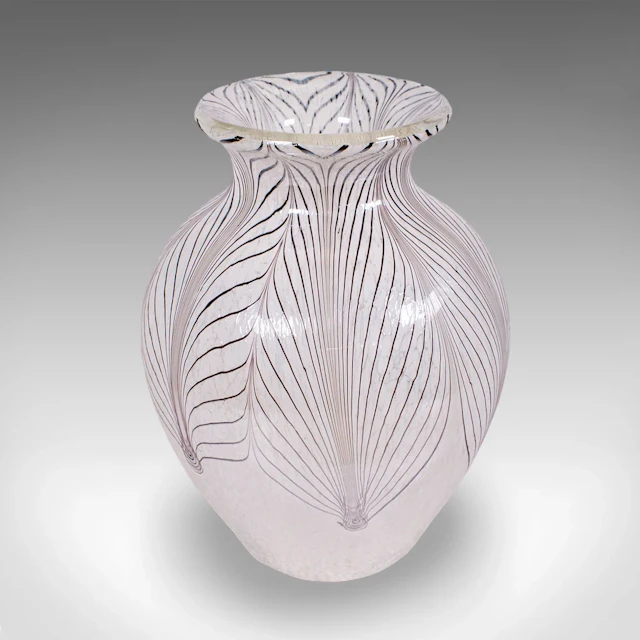 Vintage Display Vase, Italian, Murano Art Glass, Baluster, Flower Pot, Lustre