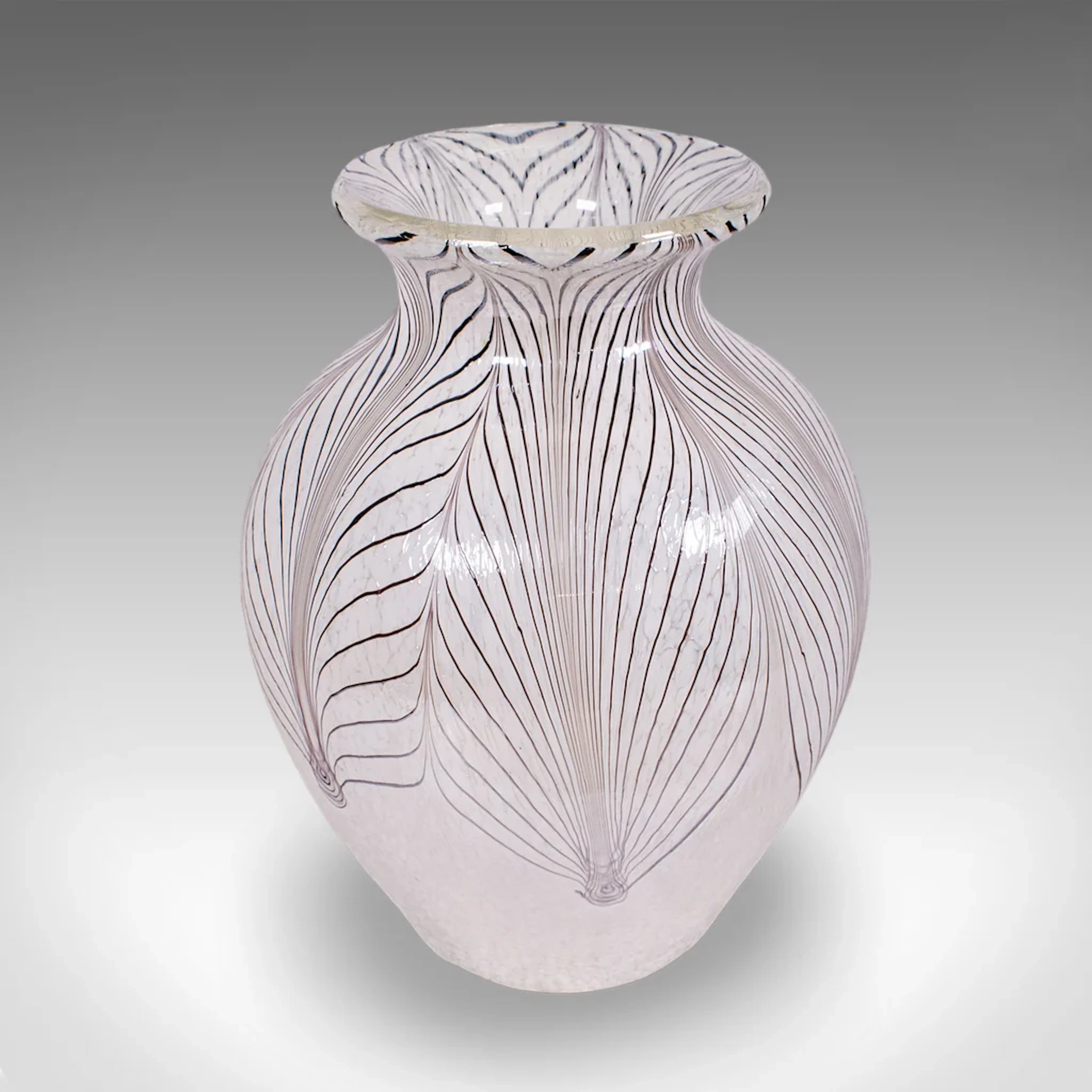 Vintage Display Vase, Italian, Murano Art Glass, Baluster, Flower Pot, Lustre