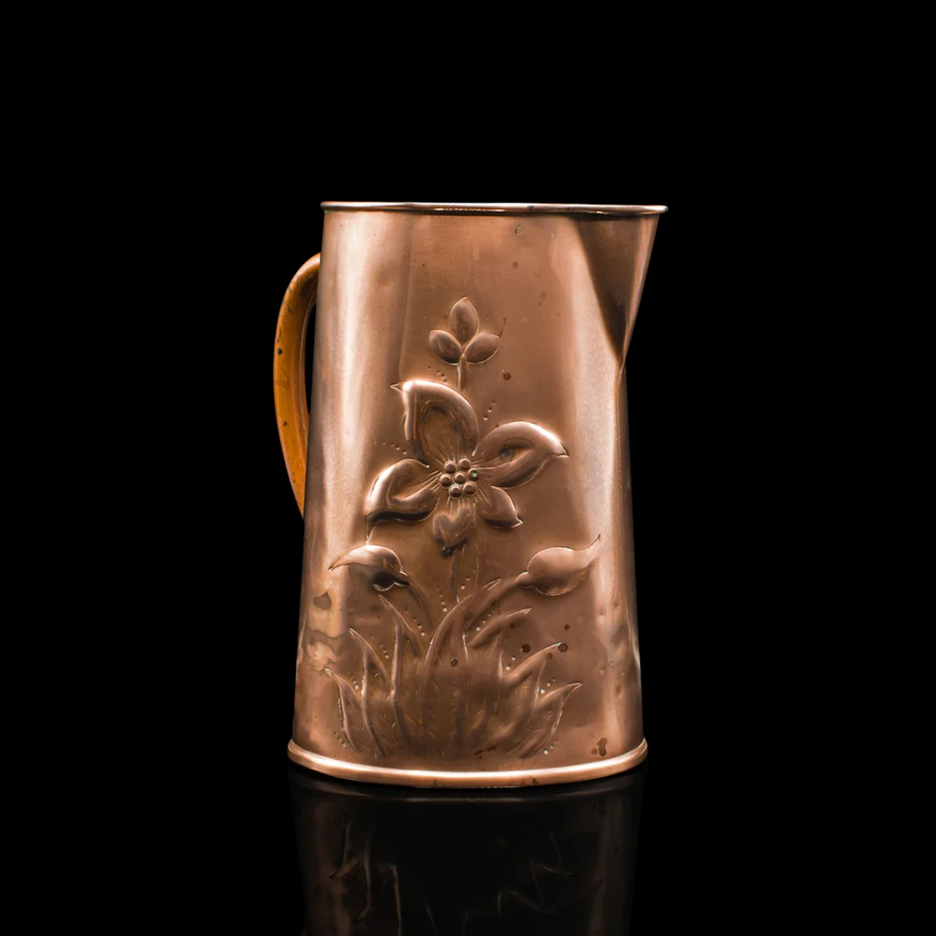 Antique Cornish Love Jug, English, Copper, Decor, Vase, Serving Ewer, Victorian