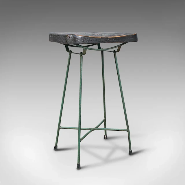 Vintage Munitions Factory Stool, English, Pine, Industrial Taste