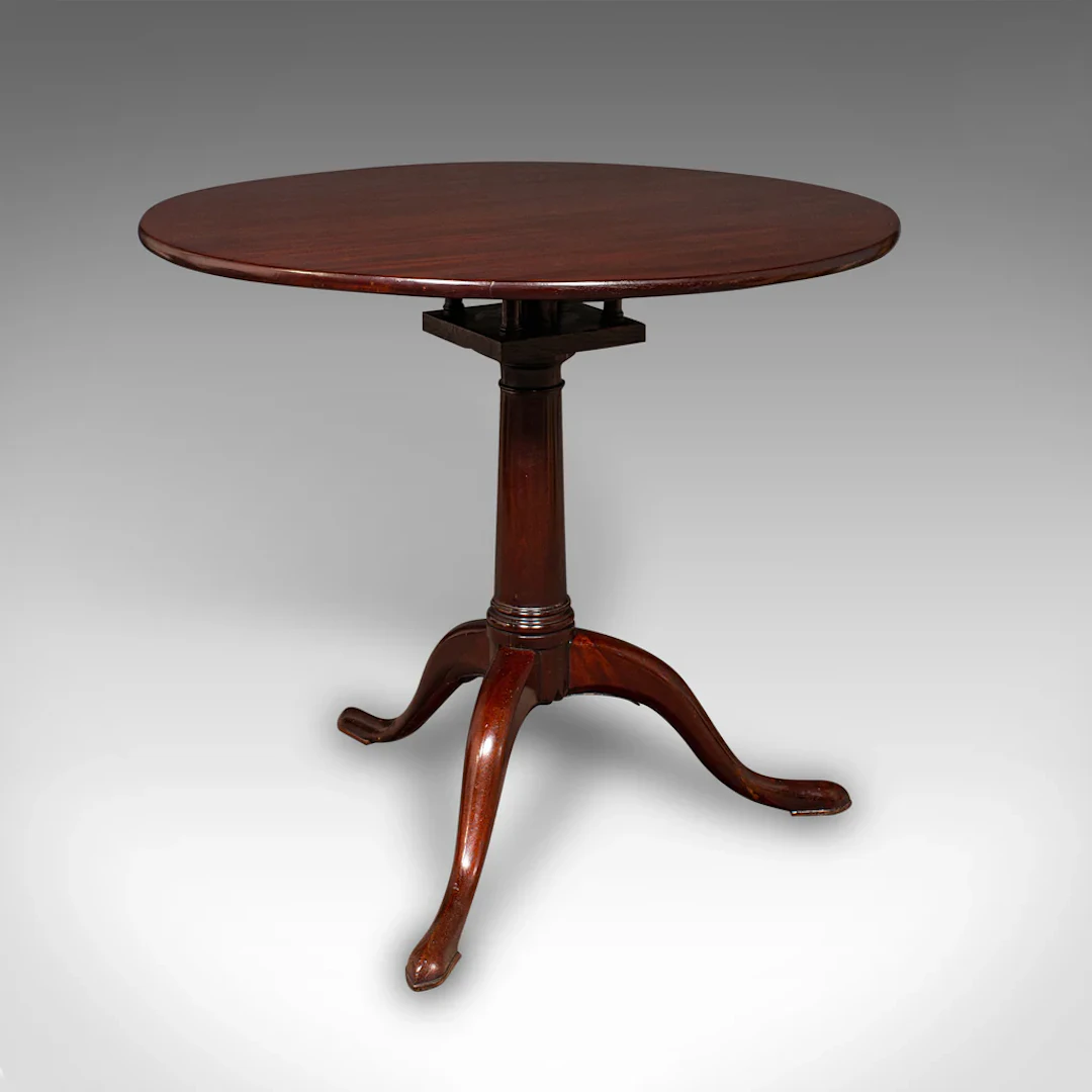 Antique Tripod Table, English, Tilt Top, Side, Occasional, Wine, Lamp, Georgian