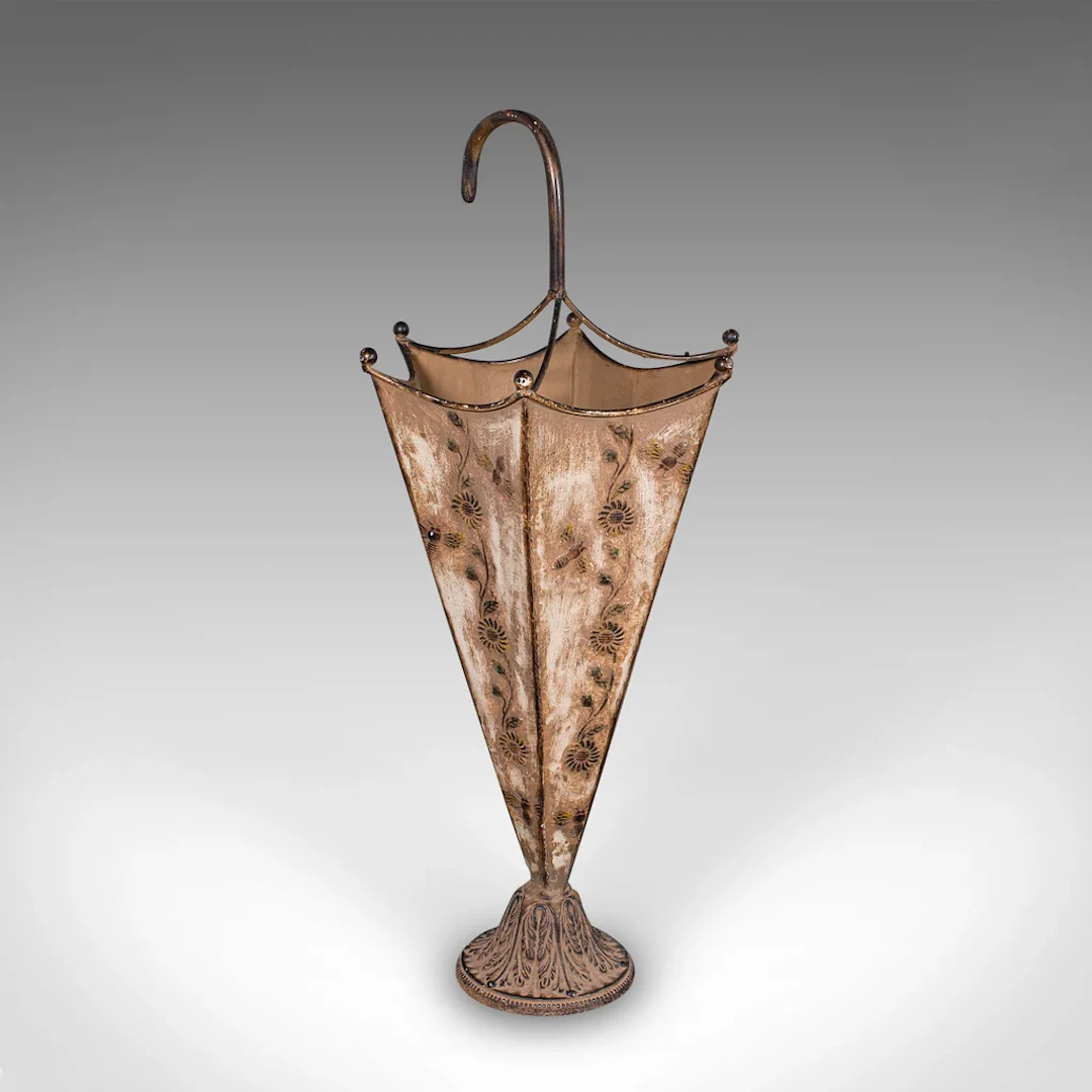 Vintage Umbrella Stand, English, Art Nouveau Revival, Entrance Hall Drip Tray