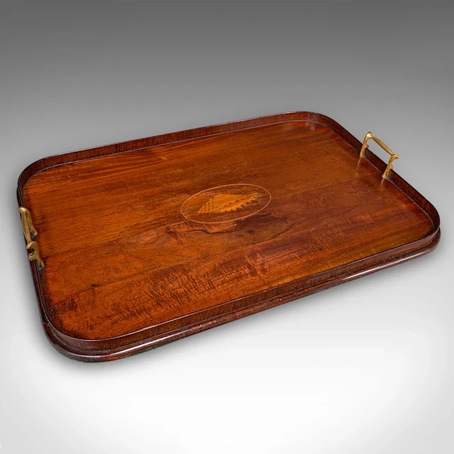 Antique Serving Platter, English Afternoon Tea Tray, Georgian Revival