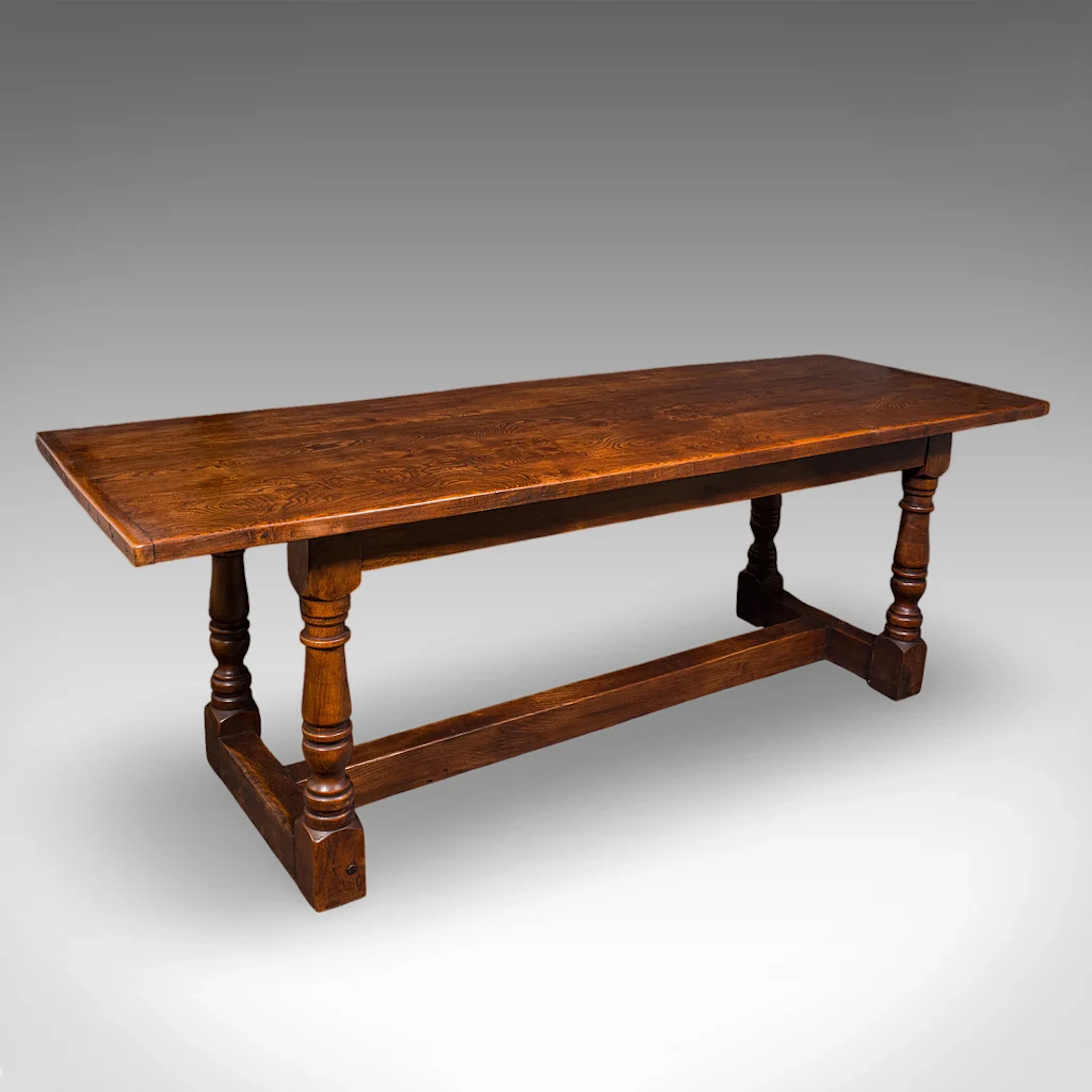 Antique Farmhouse Table, English, Elm, Country Kitchen, Dining, Victorian, 1880