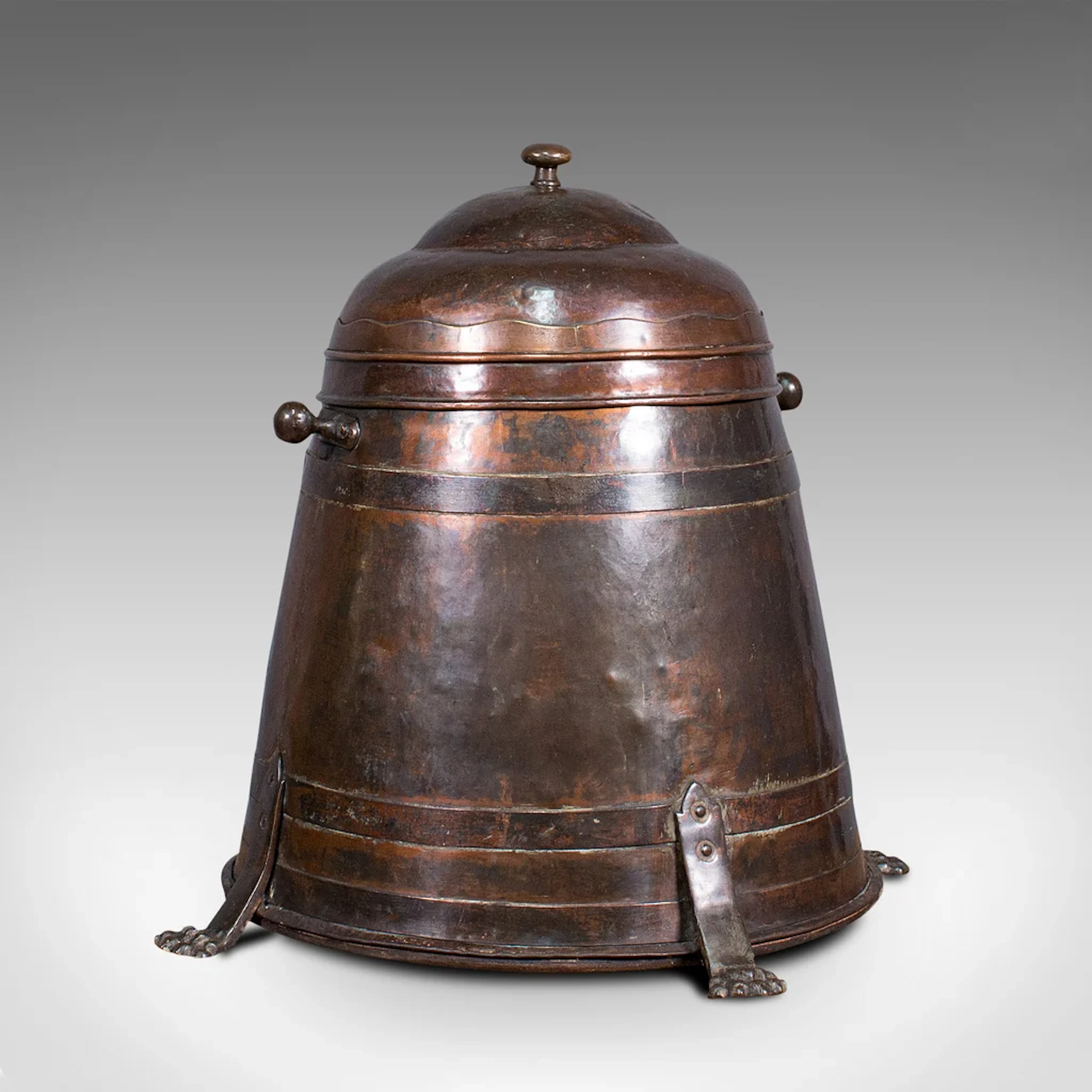 Antique Beehive Fireside Store, Copper, Fire Bucket, Coal Bin, Victorian
