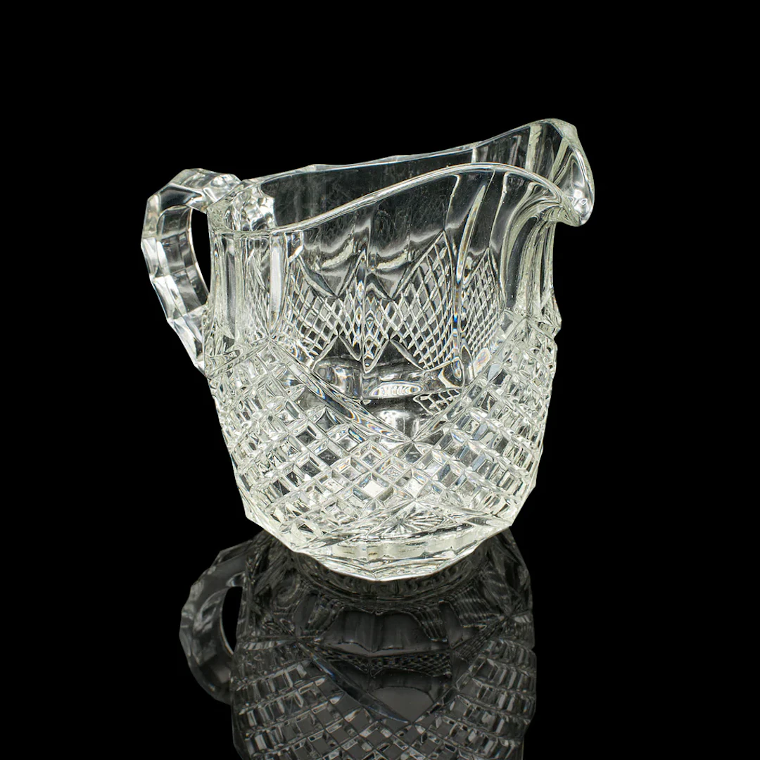 Vintage Cocktail Pourer, English, Cut Glass, Punch Jug, Mid Century, Circa 1960