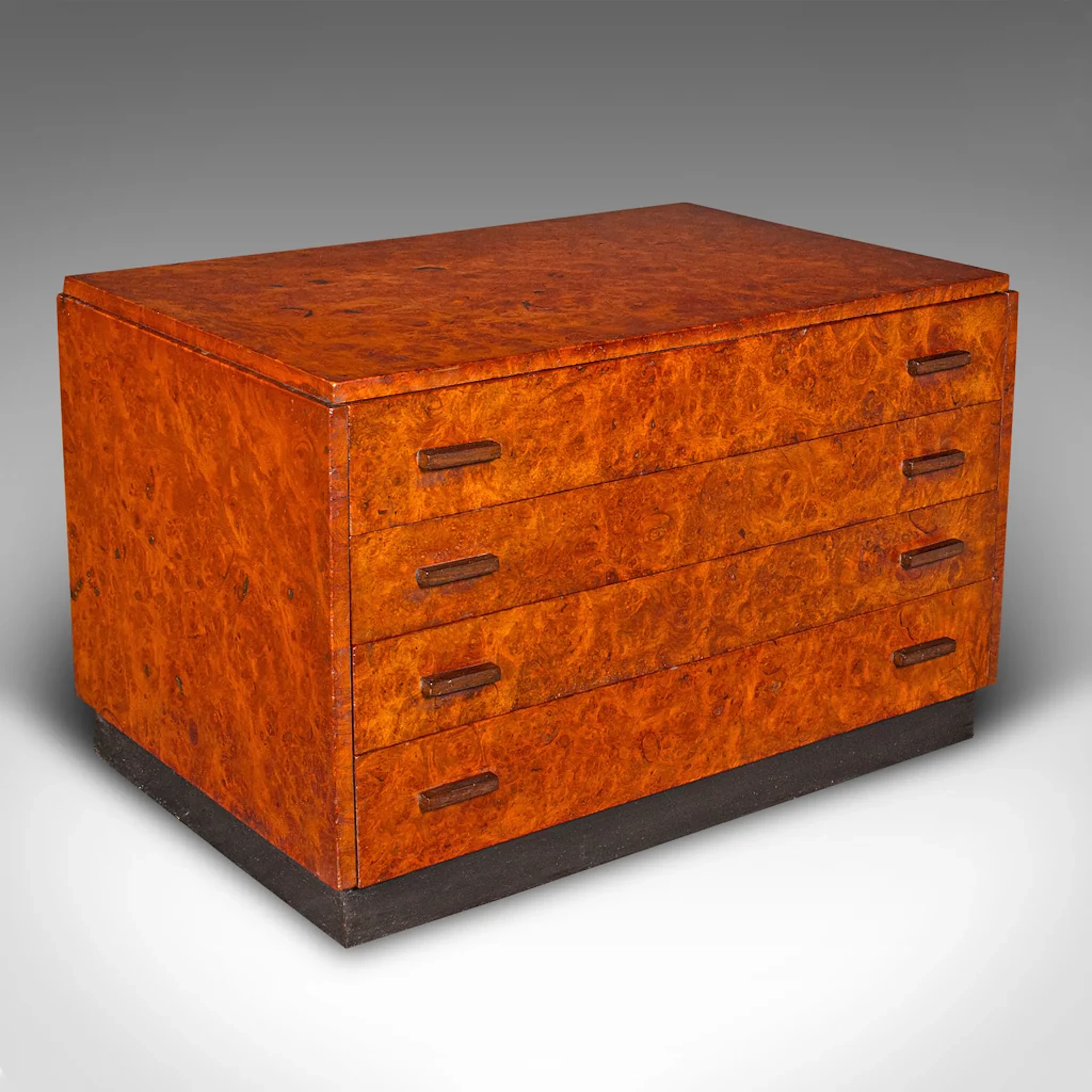 Vintage Specimen Collector's Chest of Drawers, French, Walnut Desk