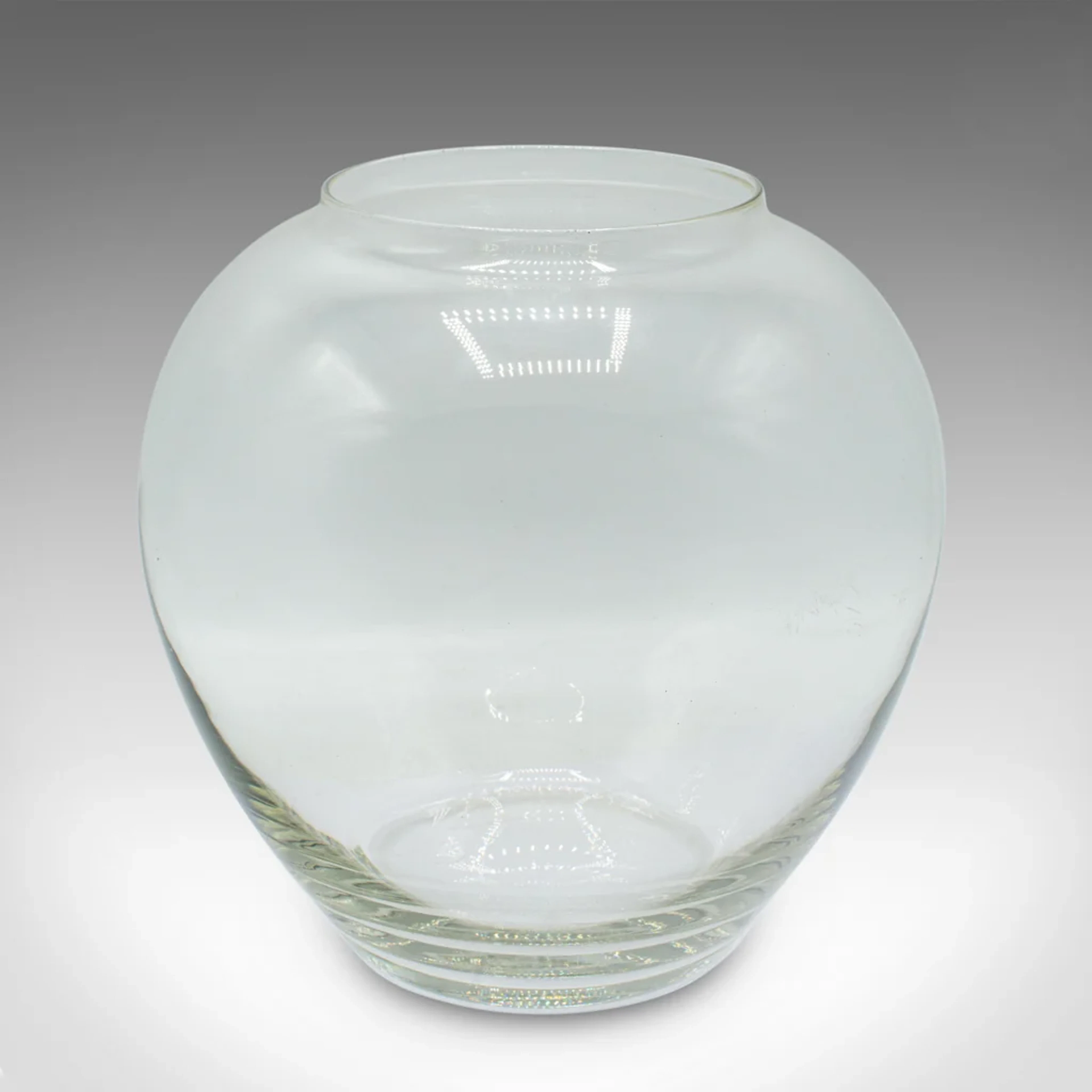 Vintage Bubble Form Serving Bowl, English, Glass, Fishbowl, Planter