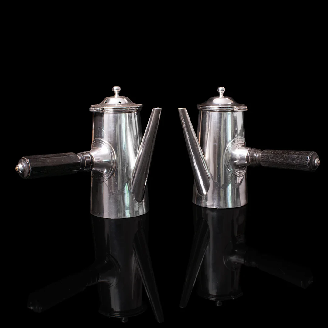 Pair Of Vintage Coffee Pots, Silver Plate, Chocolate Jug, Mappin & Webb, C.1940