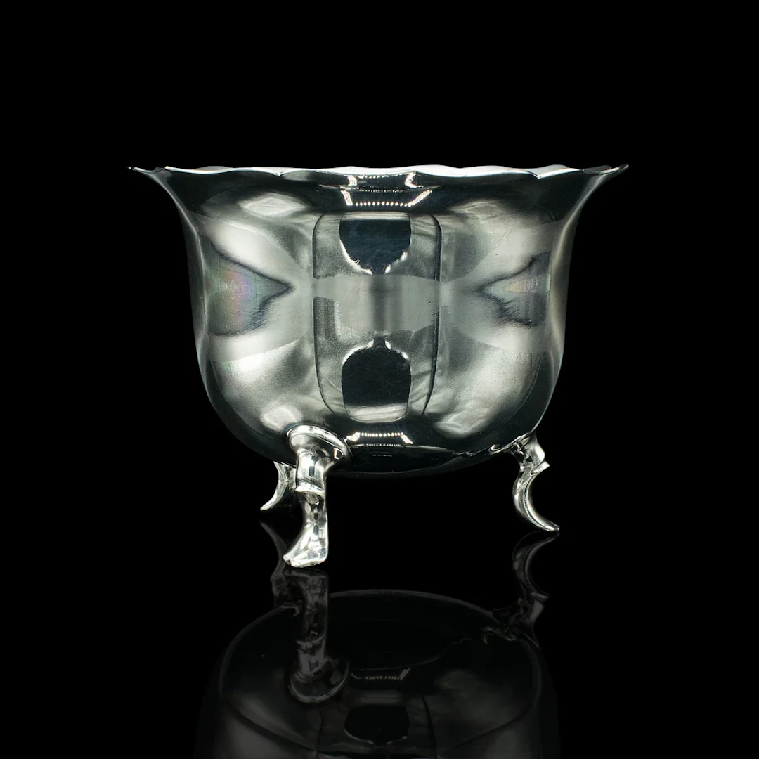 Small Antique Serving Bowl, English, Silver Plate, Condiment Pot