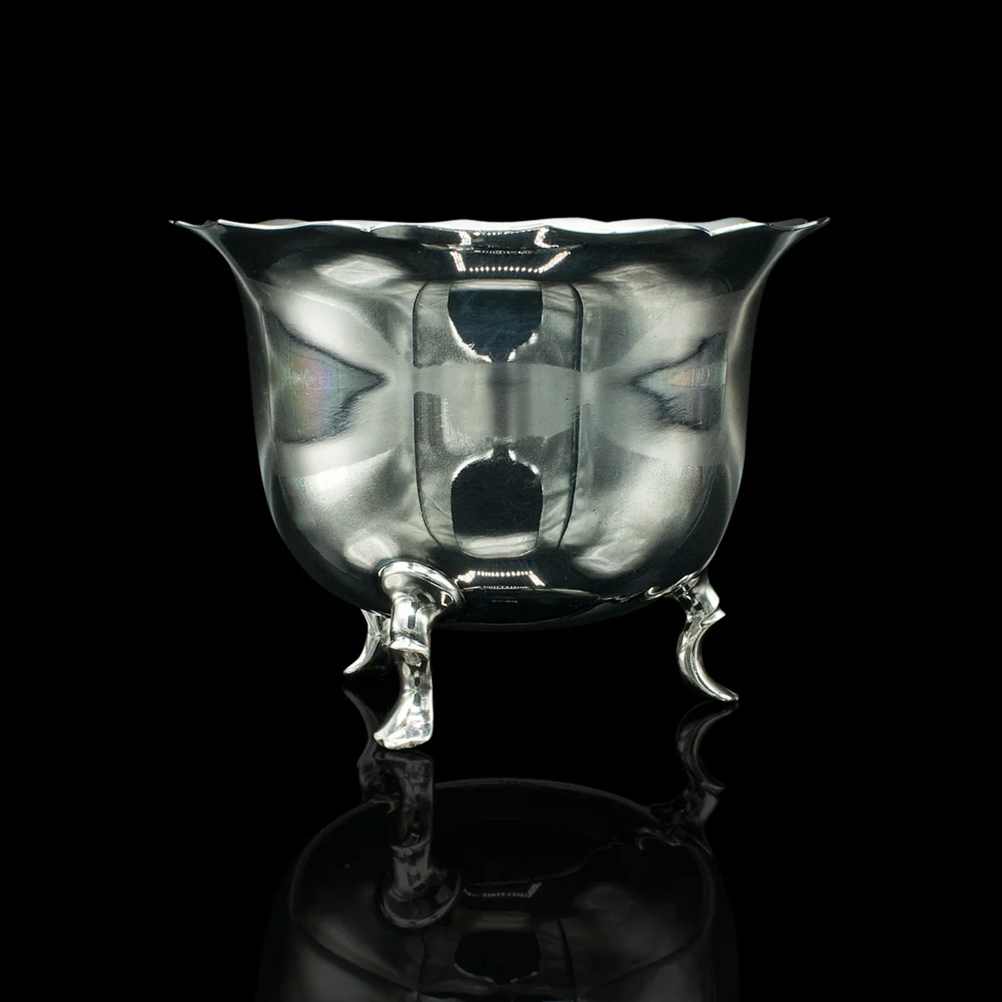 Small Antique Serving Bowl, English, Silver Plate, Condiment Pot
