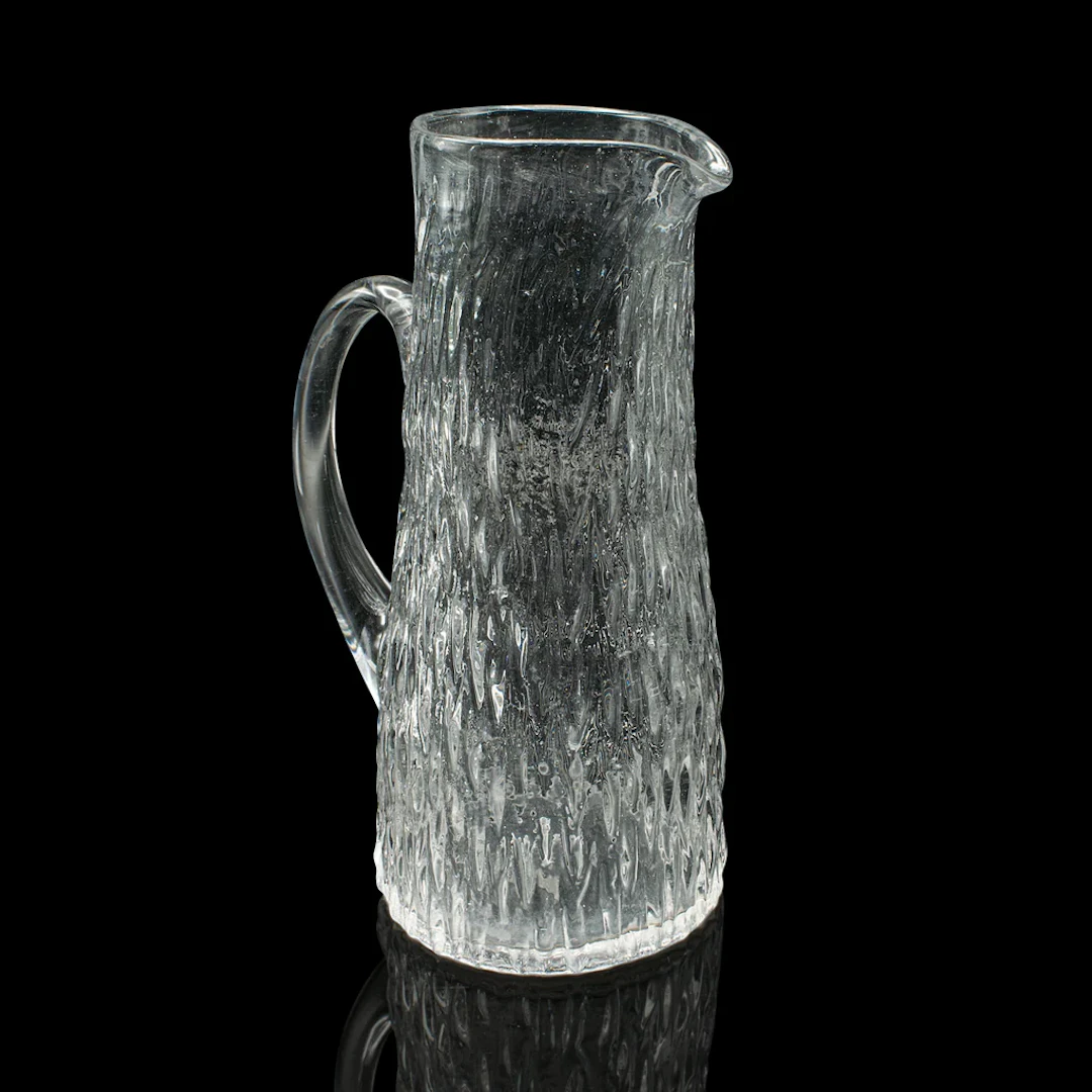 Vintage Lemonade Jug, English, Glass, Drinks Pitcher, Serving Ewer, Mid Century