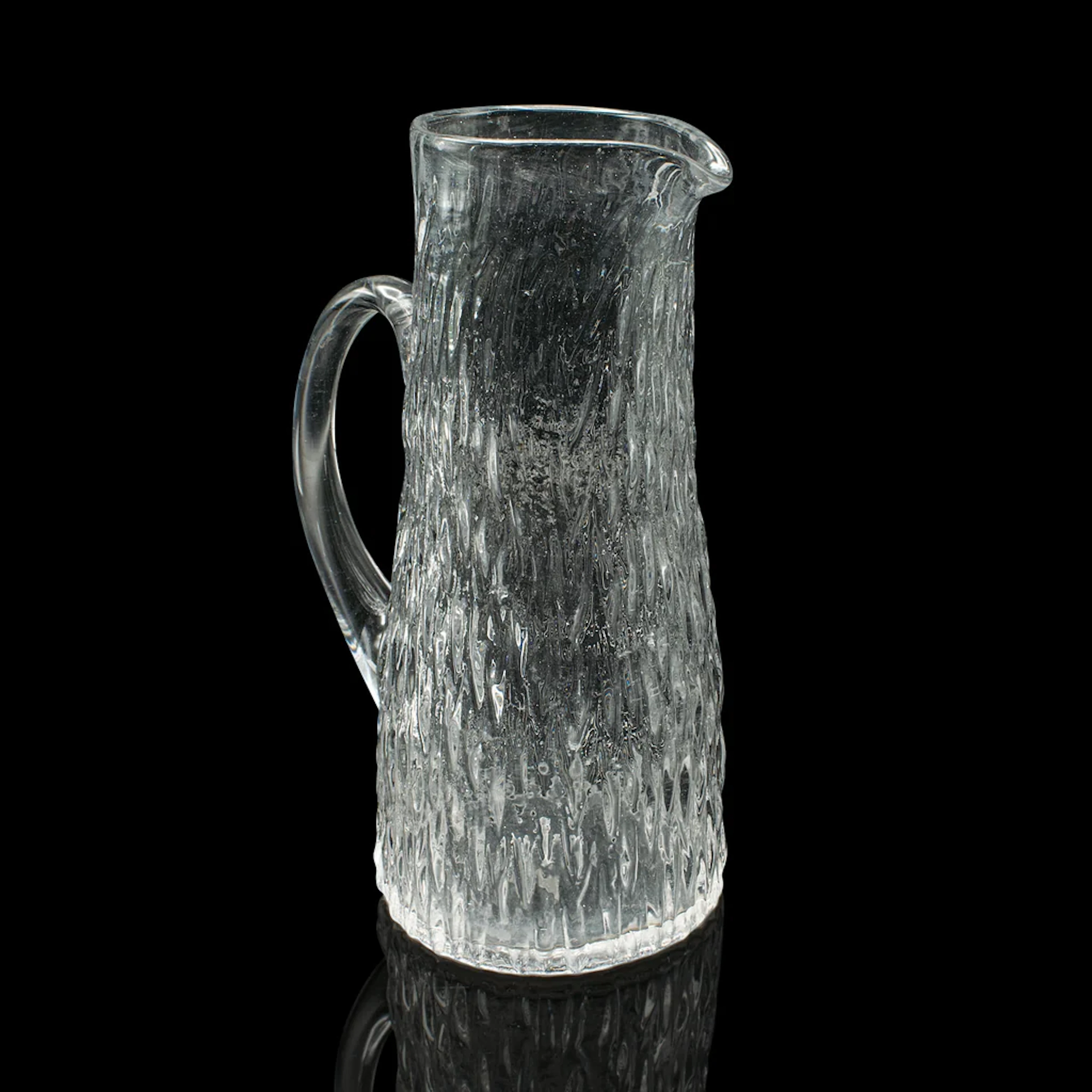 Vintage Lemonade Jug, English, Glass, Drinks Pitcher, Serving Ewer, Mid Century