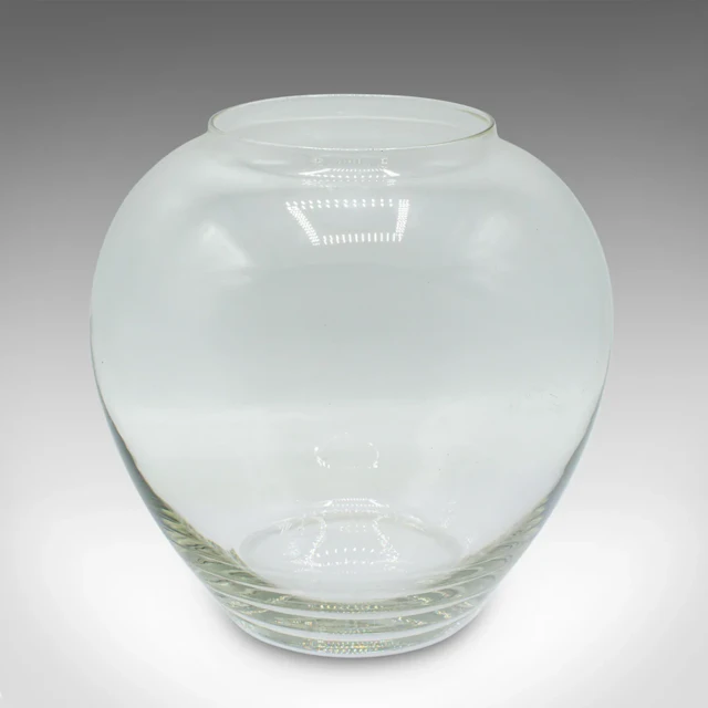 Vintage Bubble Form Serving Bowl, English, Glass, Fishbowl, Planter