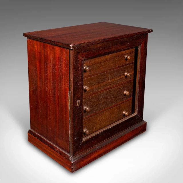 Antique 5 Drawer Specimen Collector Cabinet, English, Display Storage