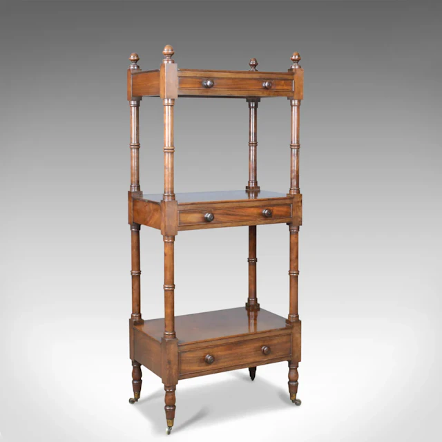 Antique Whatnot, English, Mahogany, Three Tier, Victorian, Display