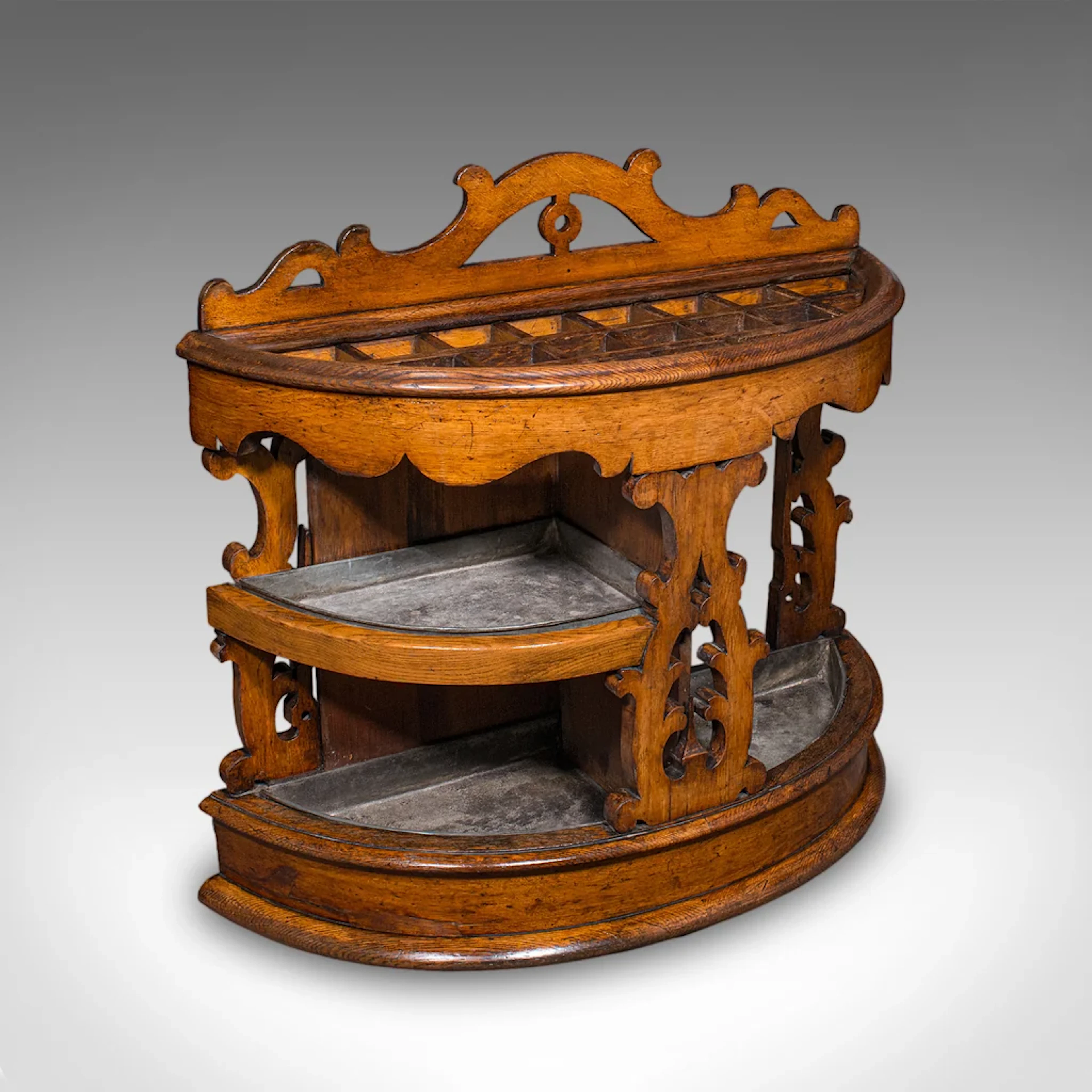 Antique Country House Hall Stand, Scottish, Demi Lune, Oak, Umbrella, Victorian