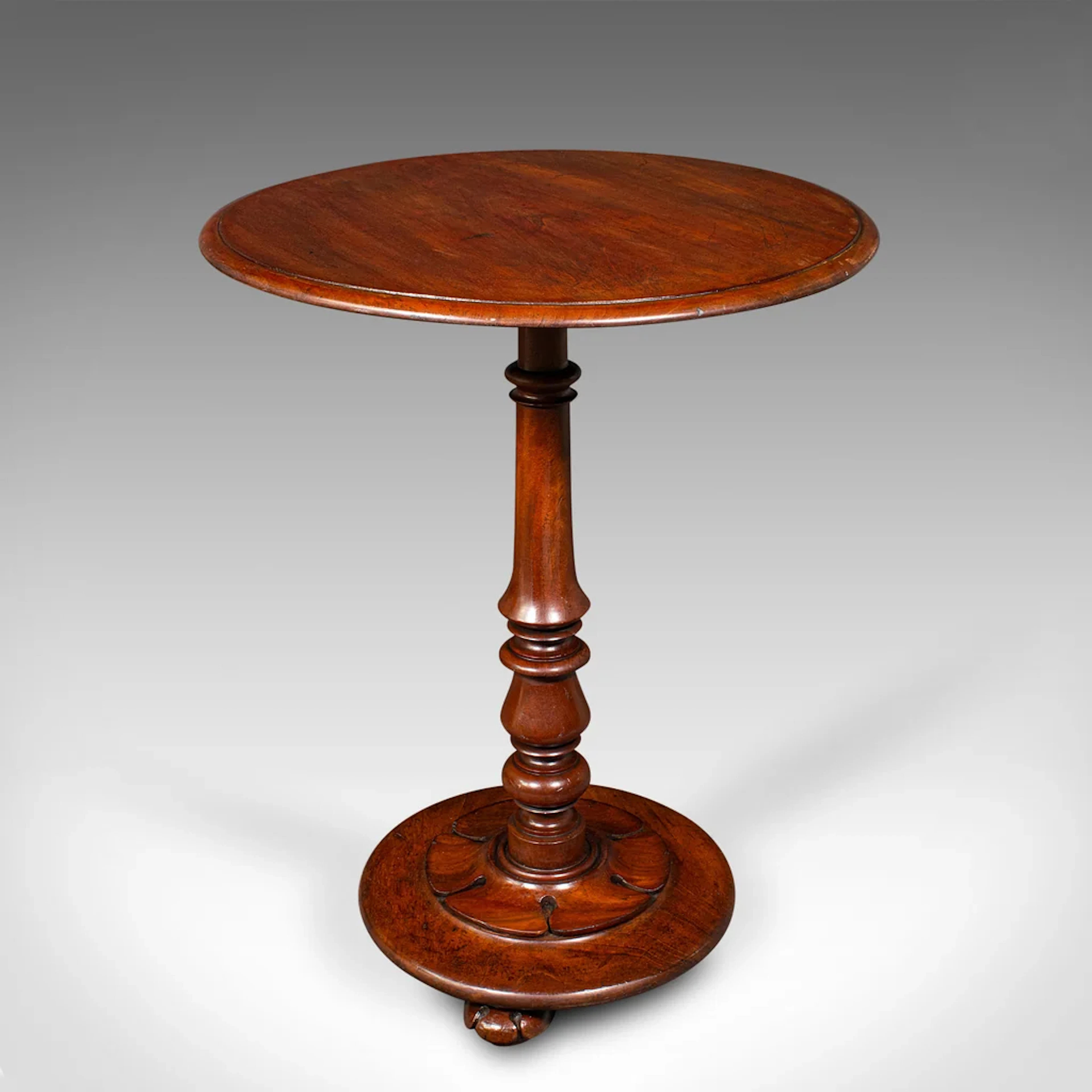 Antique Tilt Top Wine Table, English, Side, Lamp, Occasional, William