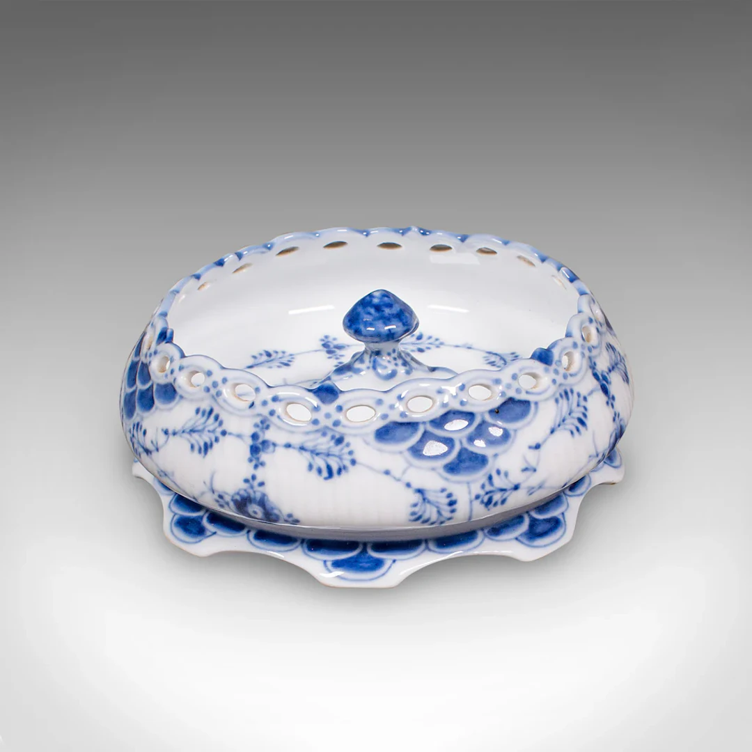 Small Antique Olive Dish, Danish Ceramic, Canapé Serving Bowl, Victorian