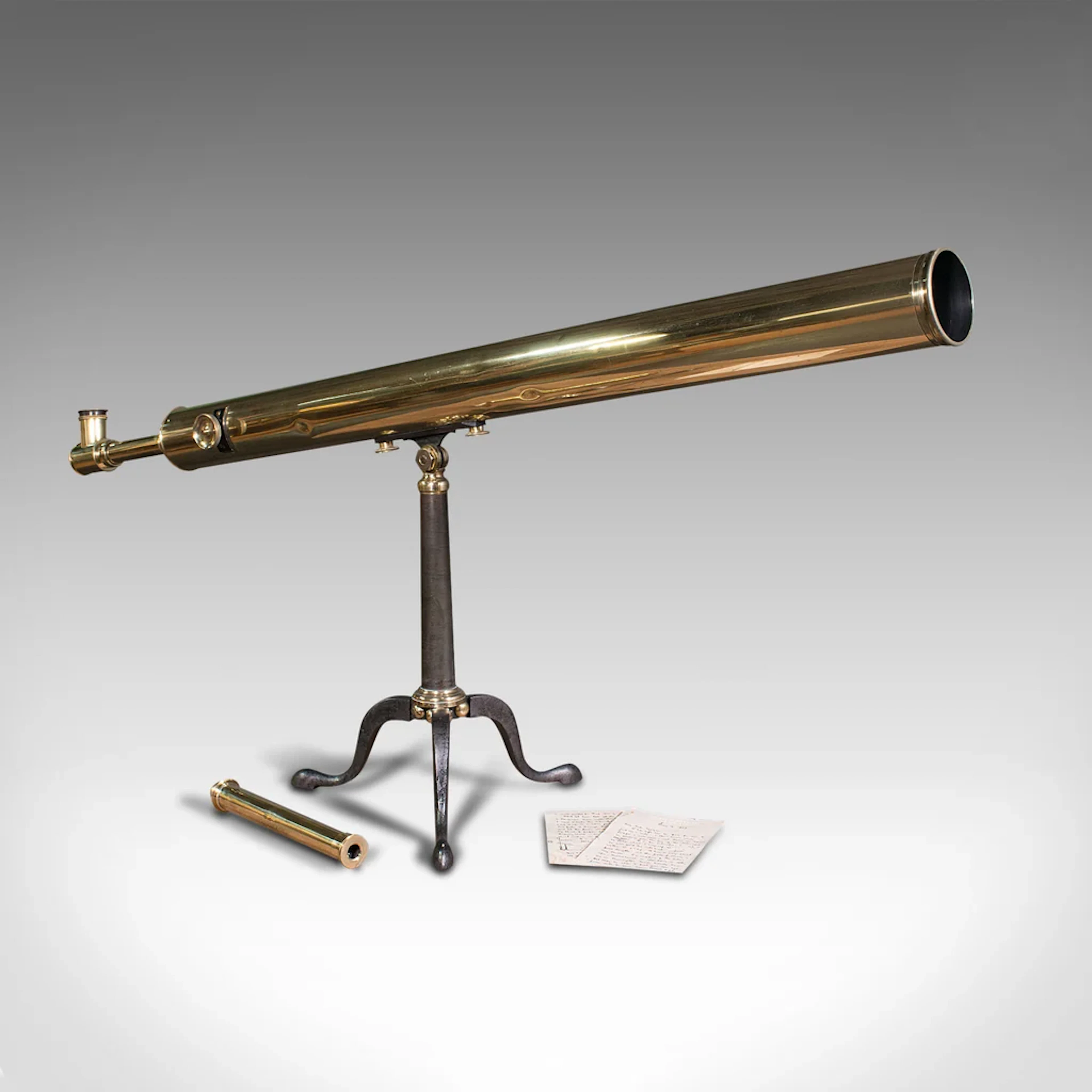 Large Antique Library Telescope, English, Starboy, Astronomical, Broadhurst