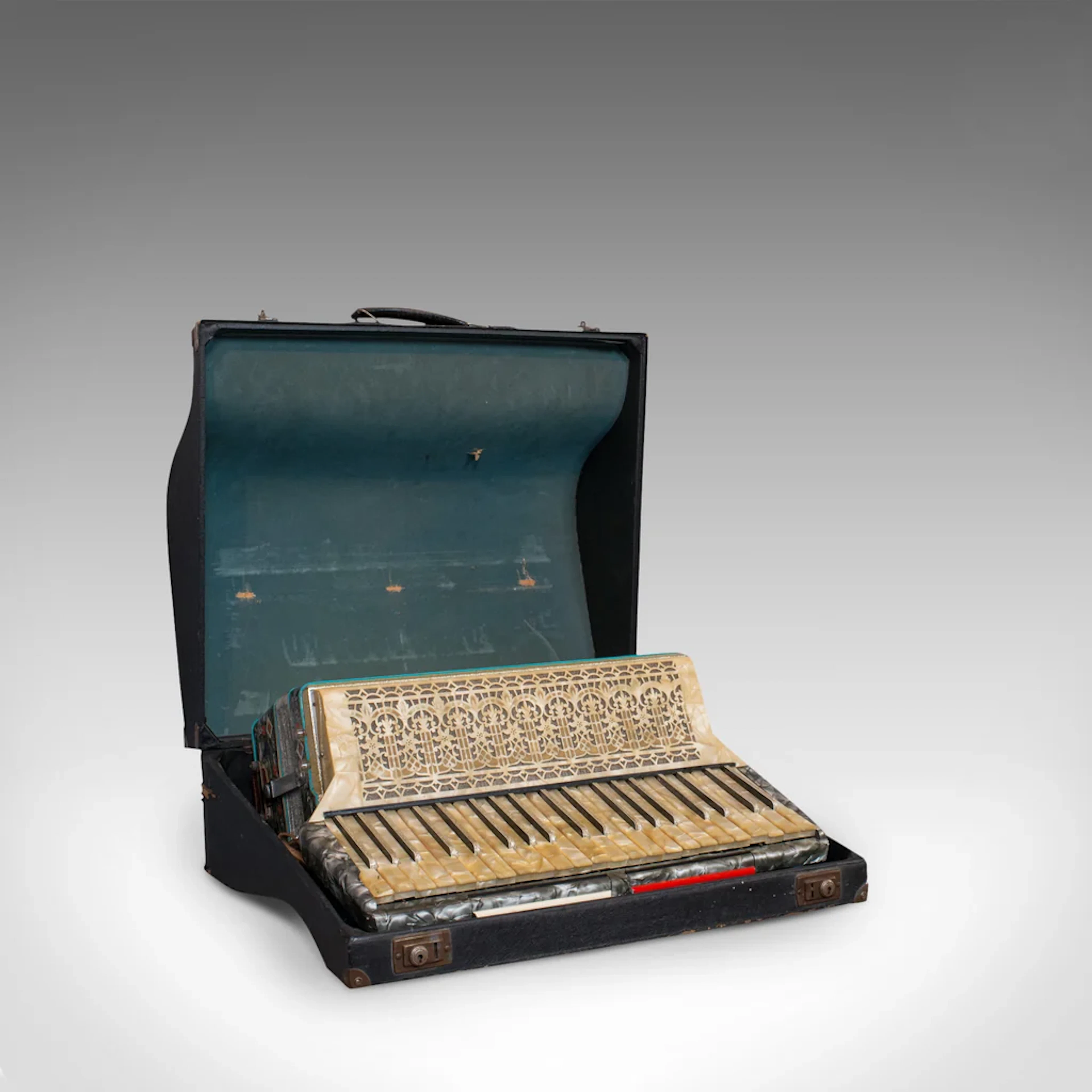 Vintage Piano Accordion, German, Squeezebox, Meinel and Herold, Dix Reeds