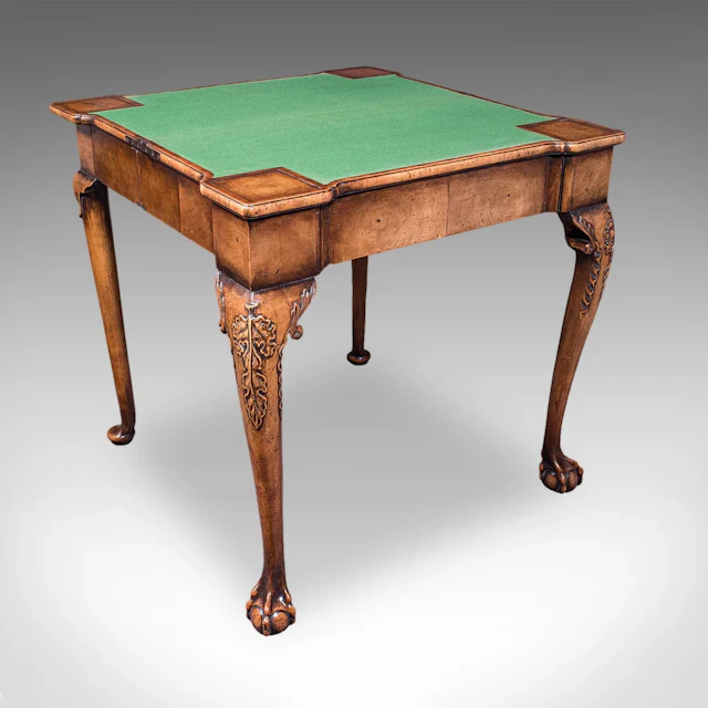 Antique Fold Over Bridge Table, English, Walnut, Game, Card, Georgian, C.1780