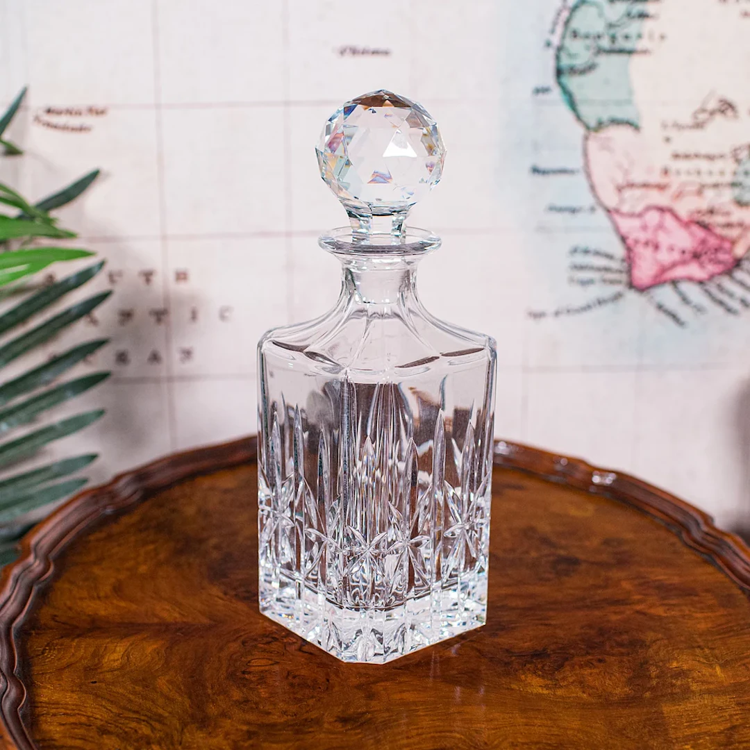 Vintage Scotch Decanter, English, Cut Glass, Whiskey, Bourbon, Spirits, C.1980