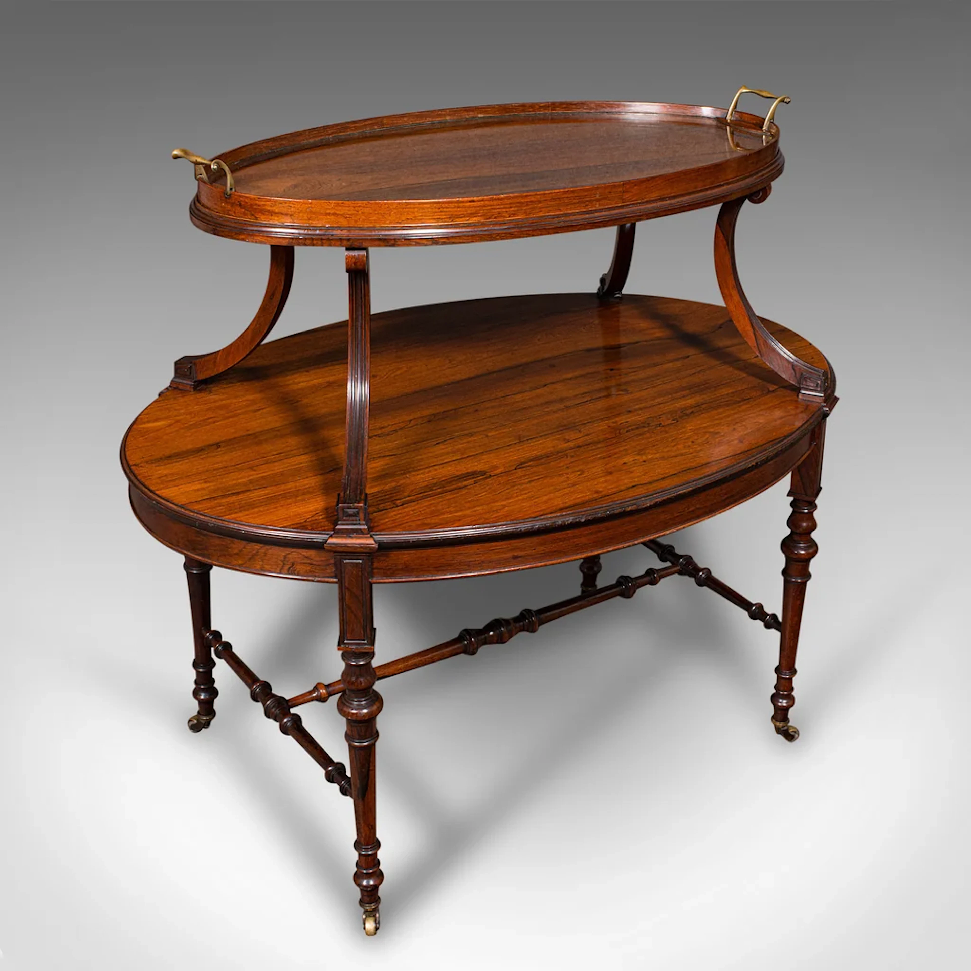 Antique Display Serving Table, English, Two Tier, Butler's Buffet