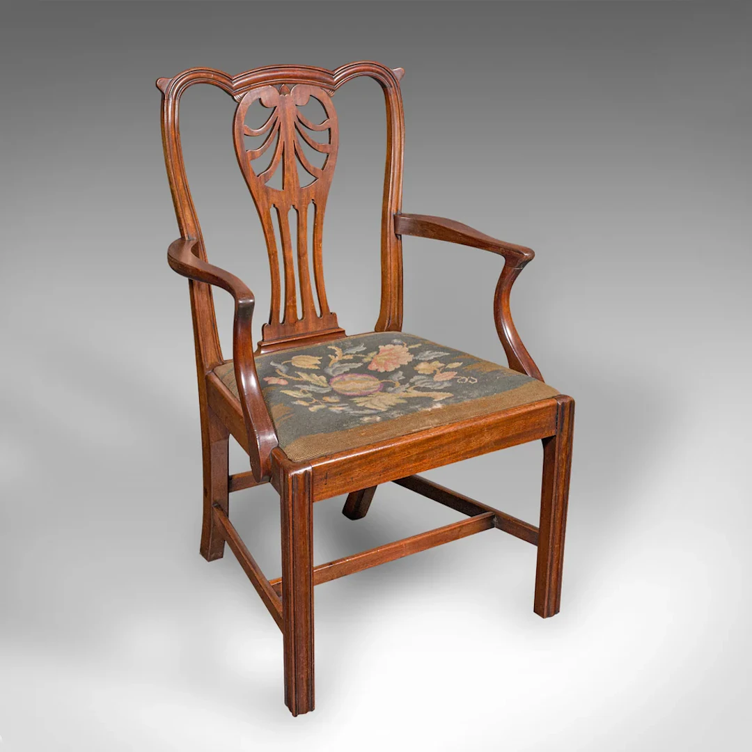 Antique Morning Room Elbow Chair, English, Lounge Seat, Armchair