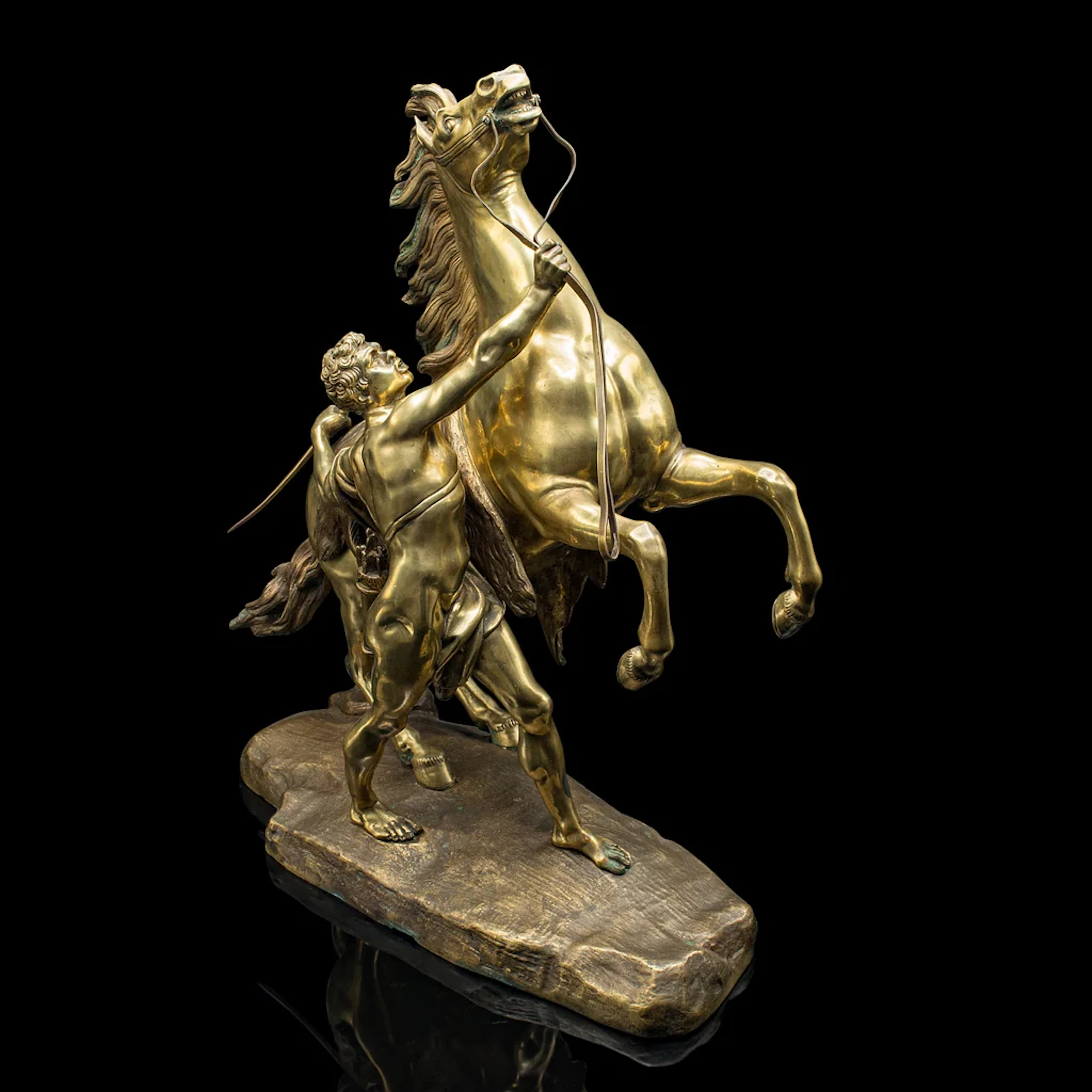Large Antique Marly Horse Figure, French, Equine Statue, Bronze, Victorian