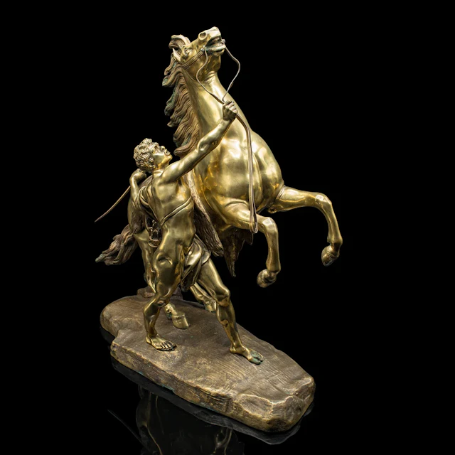 Large Antique Marly Horse Figure, French, Equine Statue, Bronze, Victorian