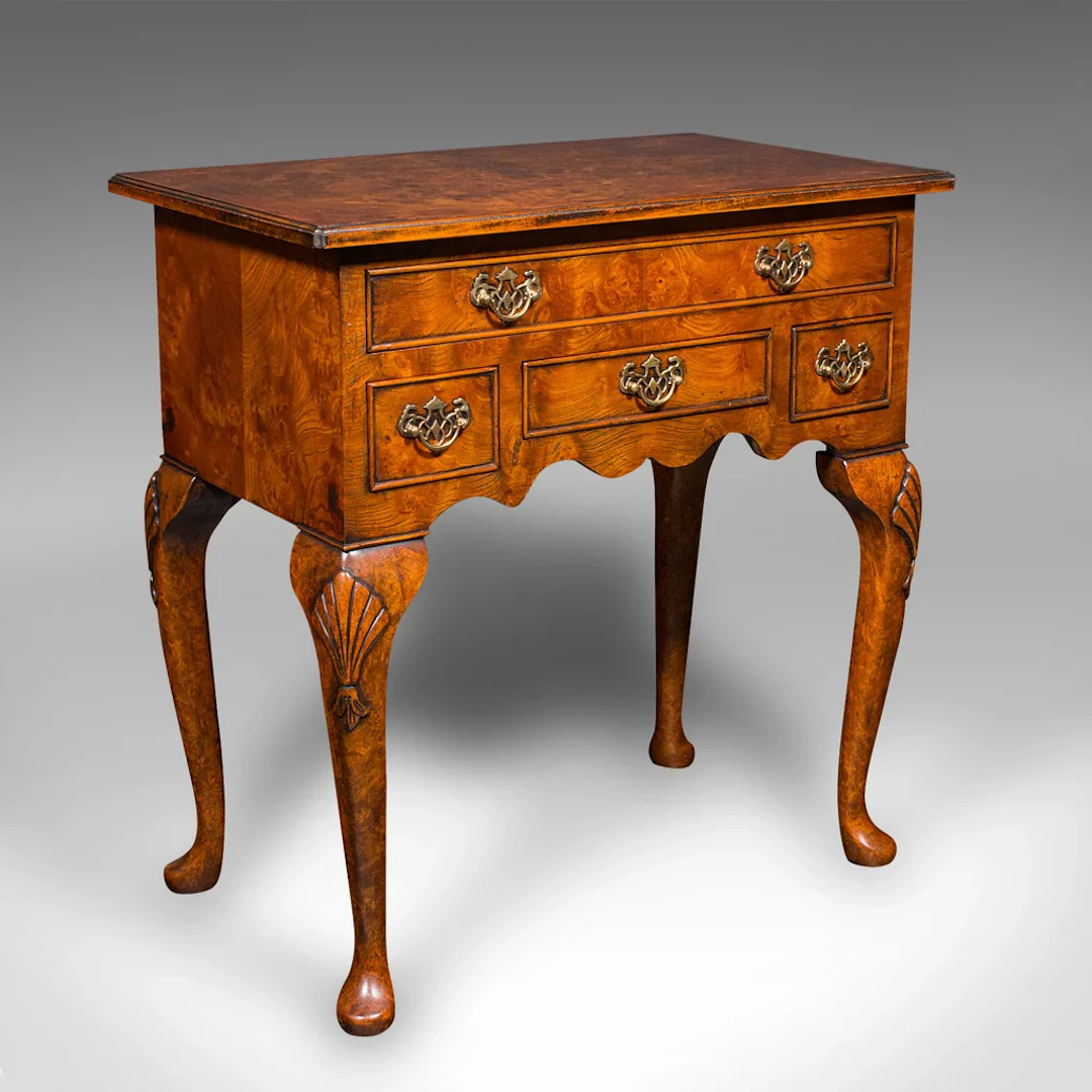 Vintage Georgian Revival Side Table, English, Walnut, Lowboy, Reception