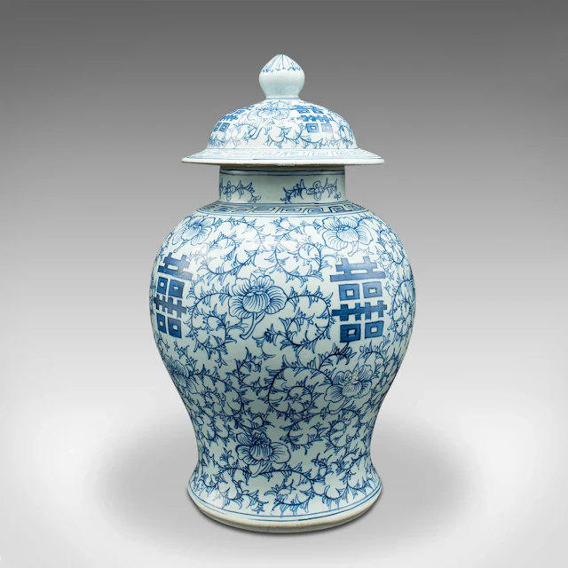 Vintage Decorative Baluster Urn, Chinese, Ceramic, Lidded Vase, Art