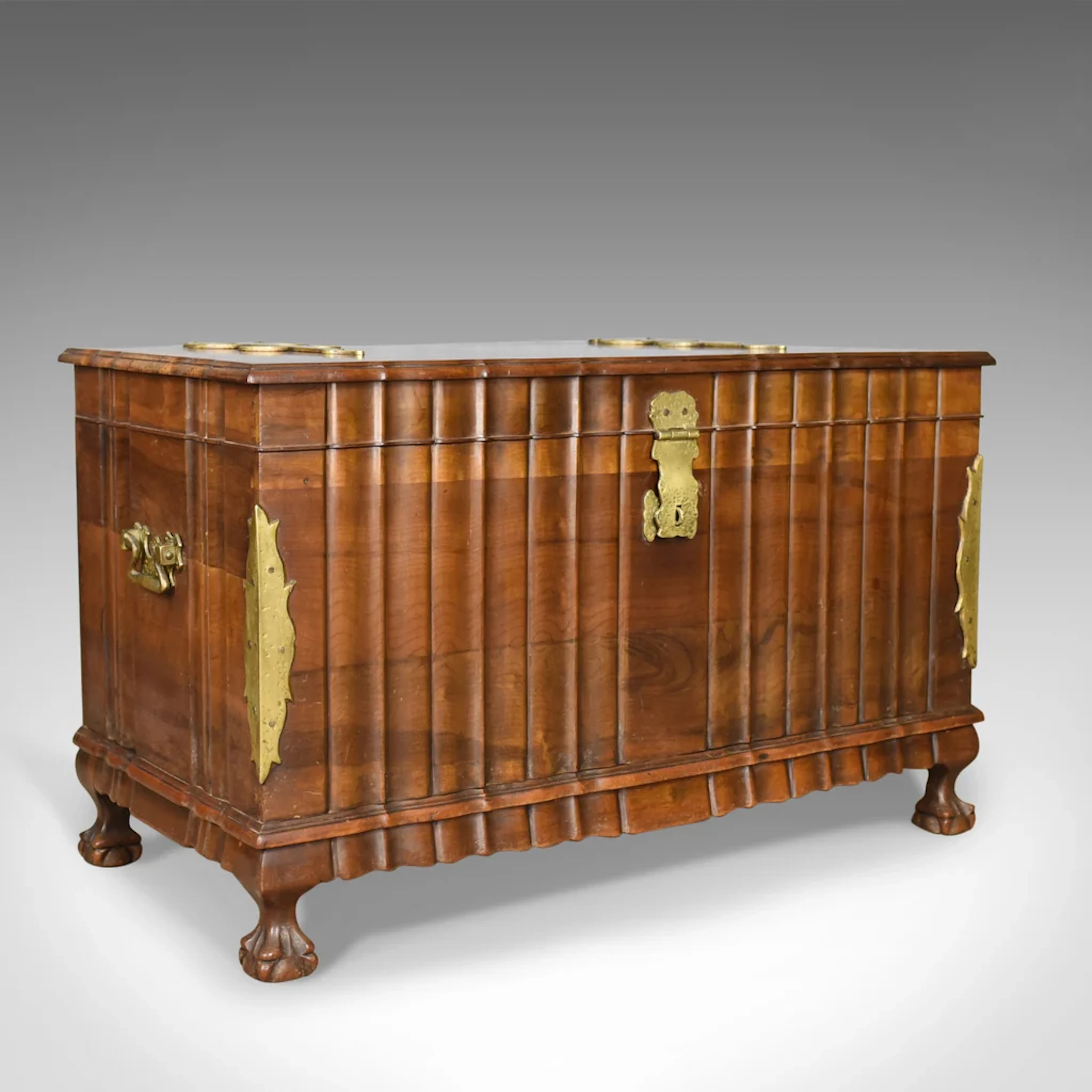 Asian Hardwood Trunk, Bronzed Mounted Chest, Coffer, Late 20th Century