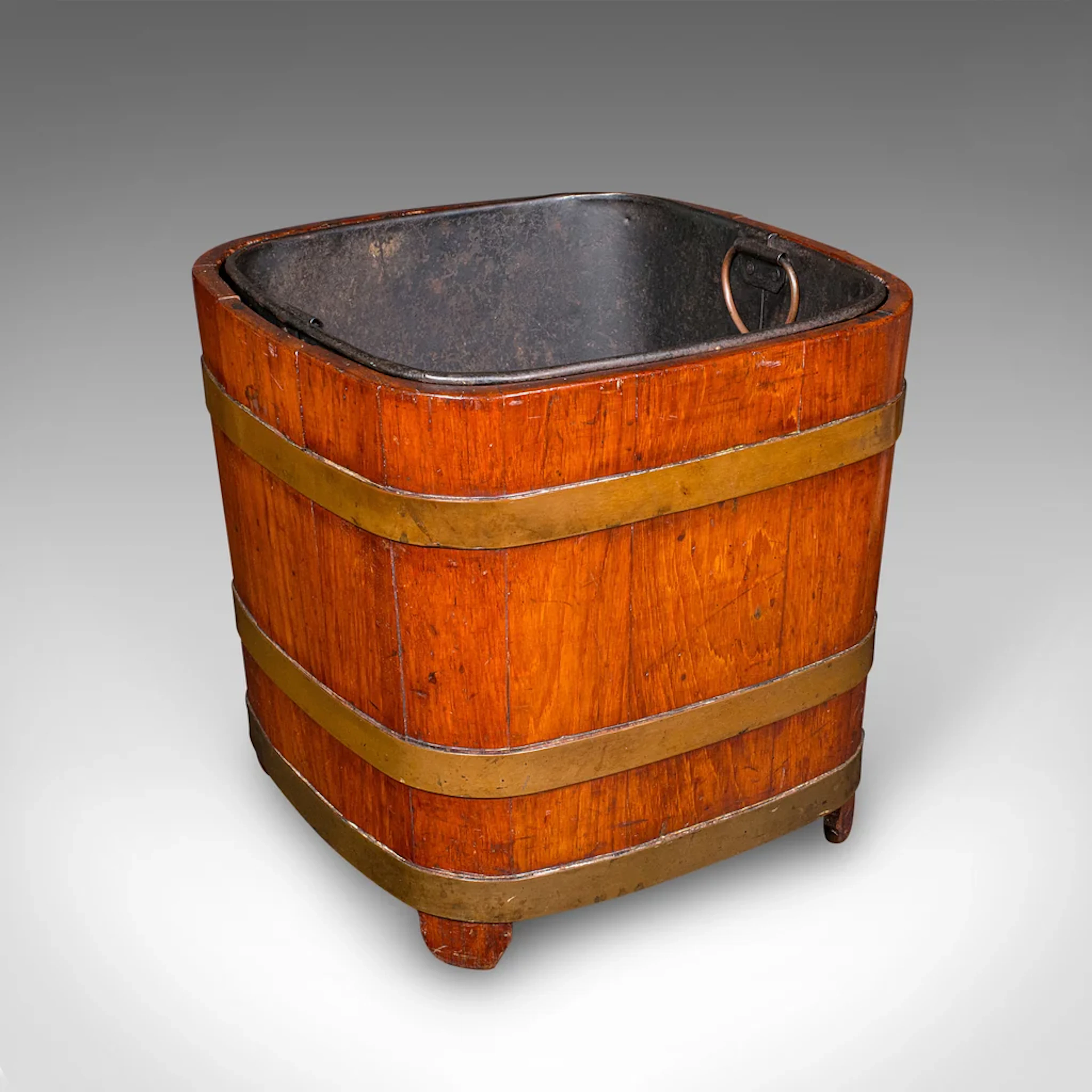 Antique Fireside Store, English, Hearthside Coal Bin, Log Basket