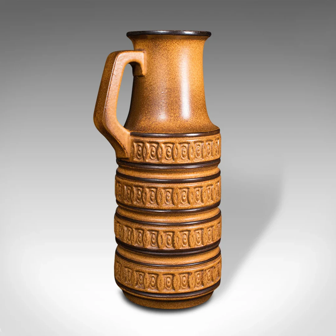 Tall Vintage Decorative Jug, German, Lava, Serving Ewer, Vase, Late