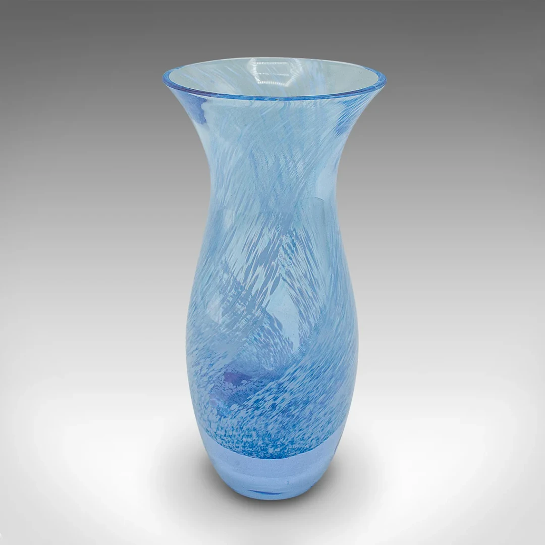 Small Vintage Spiral Motif Posy Vase, Scottish, Art Glass, Flower Sleeve, Decor