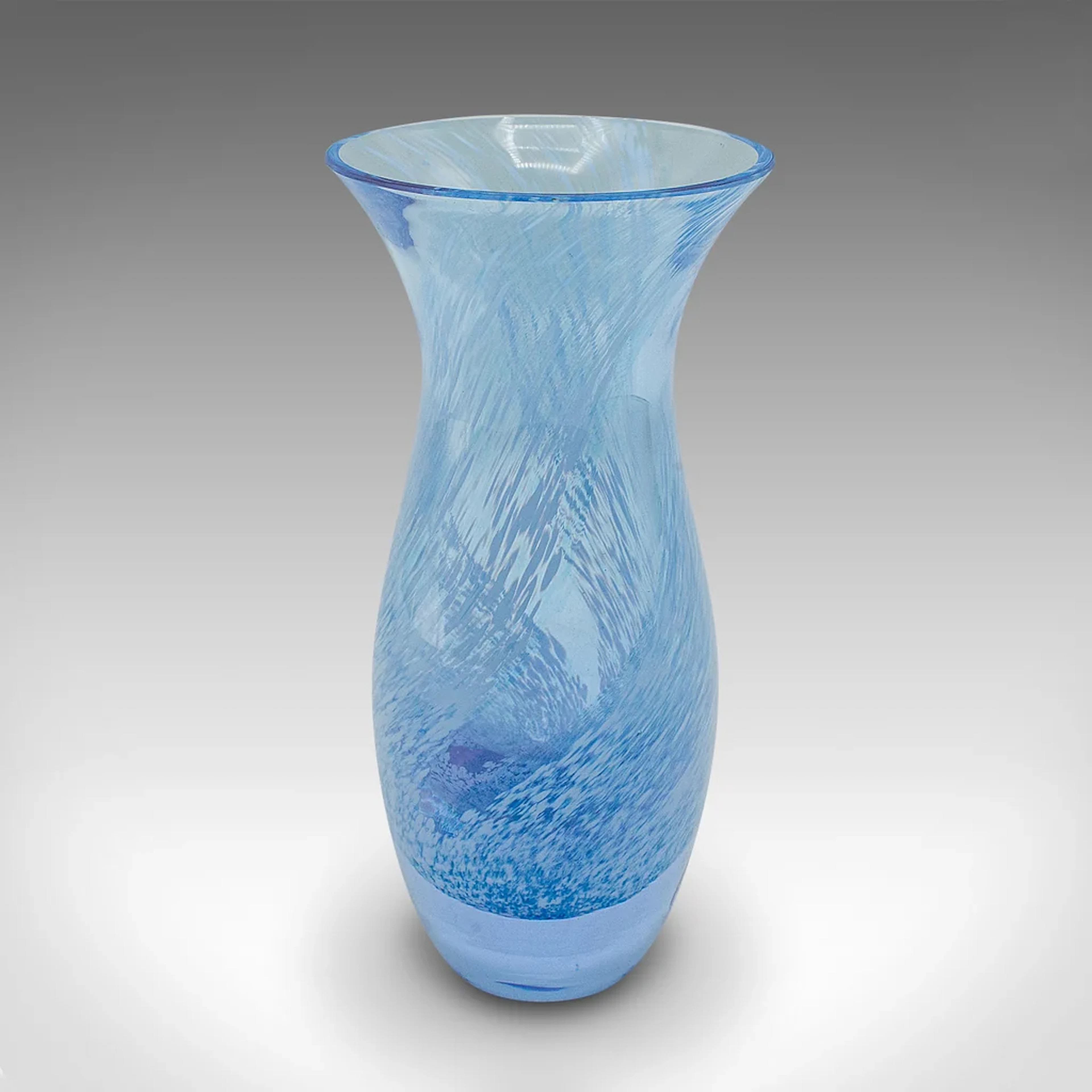 Small Vintage Spiral Motif Posy Vase, Scottish, Art Glass, Flower Sleeve, Decor