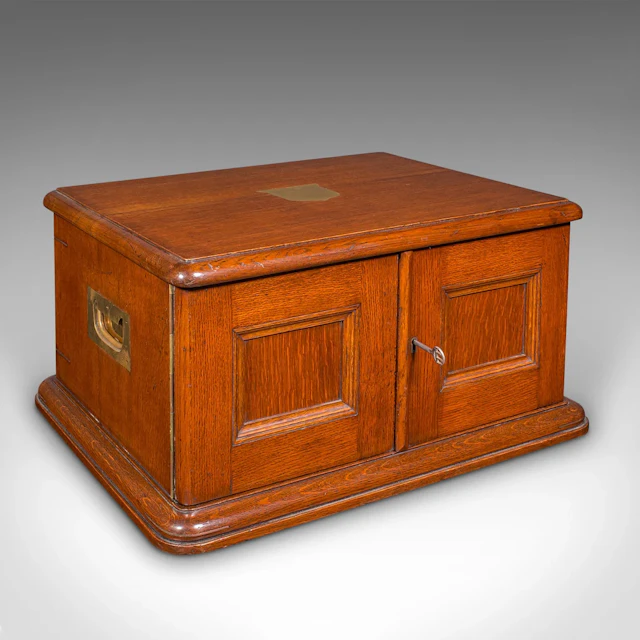 Antique Cutlery Canteen, English, Oak, Flatware Chest, Walker & Hall, Edwardian