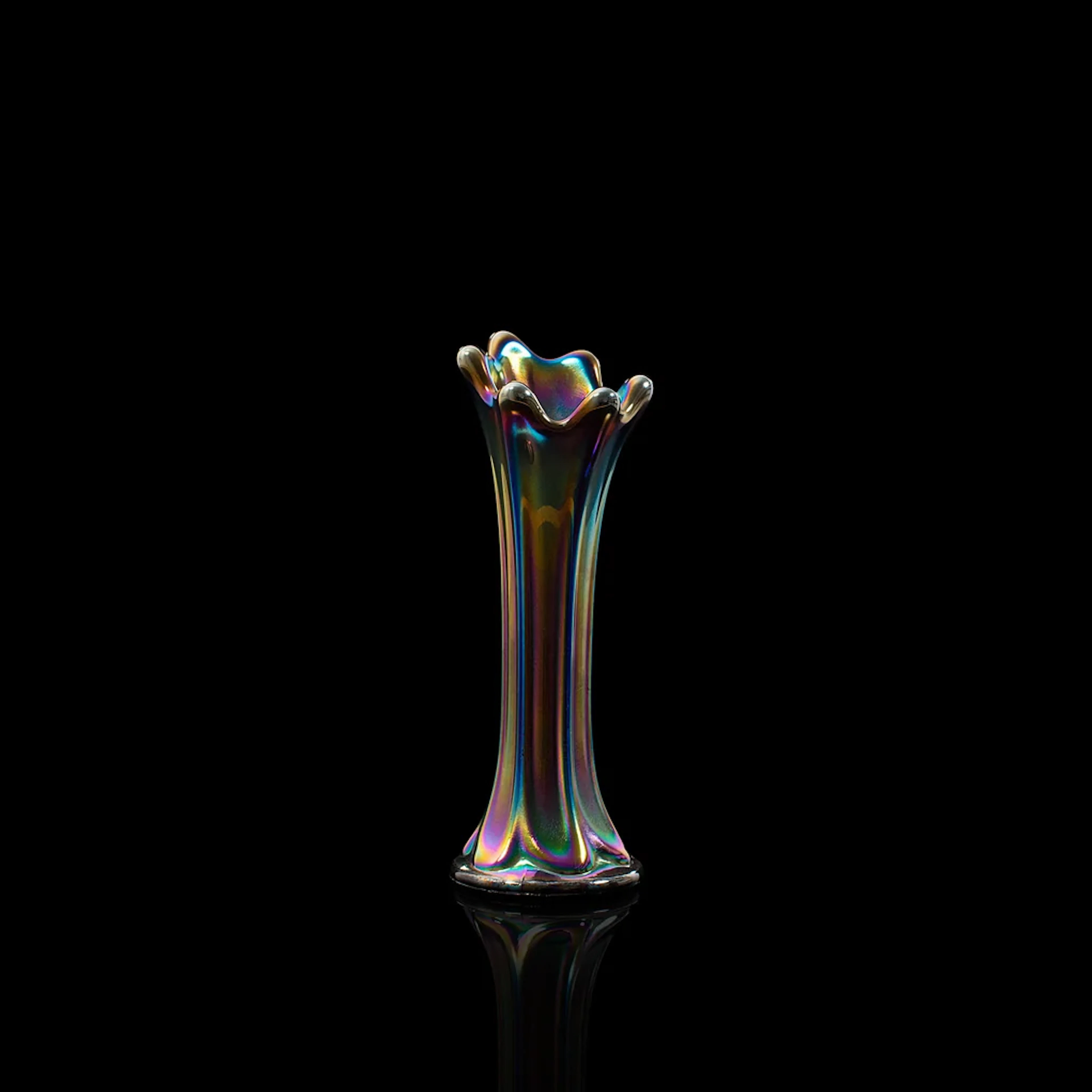 Small Vintage Posy Vase, English, Carnival Glass, Decorative, Flower