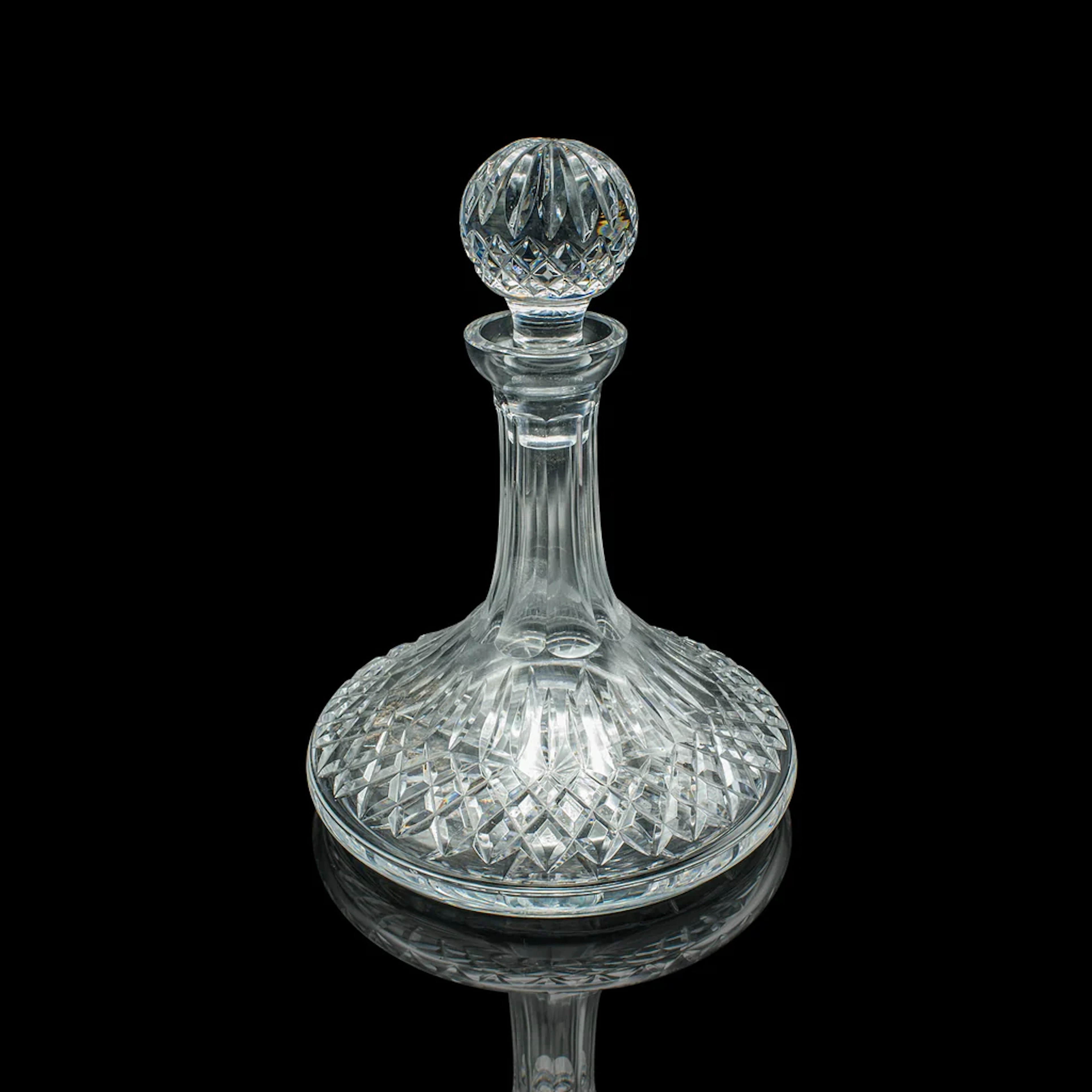 Vintage Ship's Merlot Decanter, English Crystal Glass, Wine, Spirit