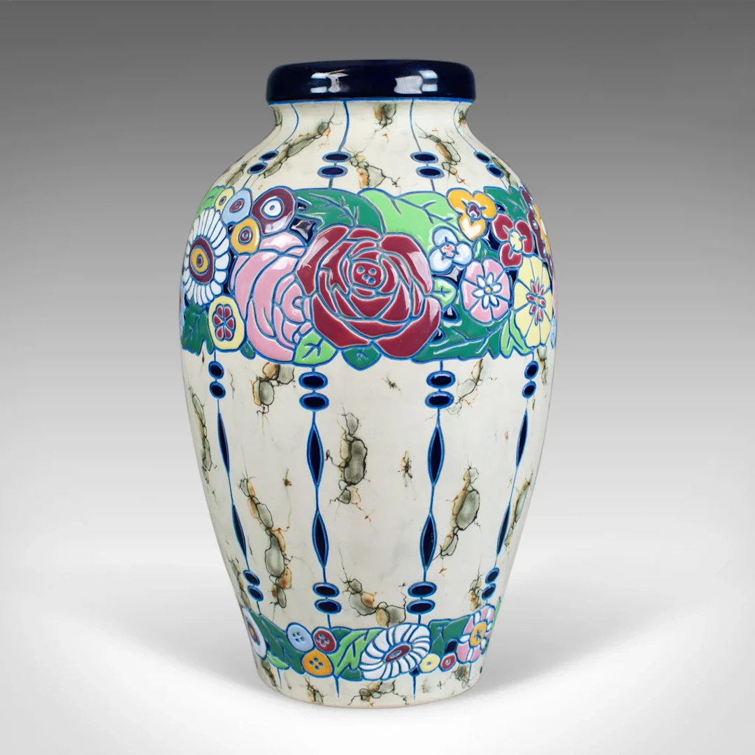 Large Baluster Vase, Czechoslovakian Amphora Pottery, Mid 20th Century