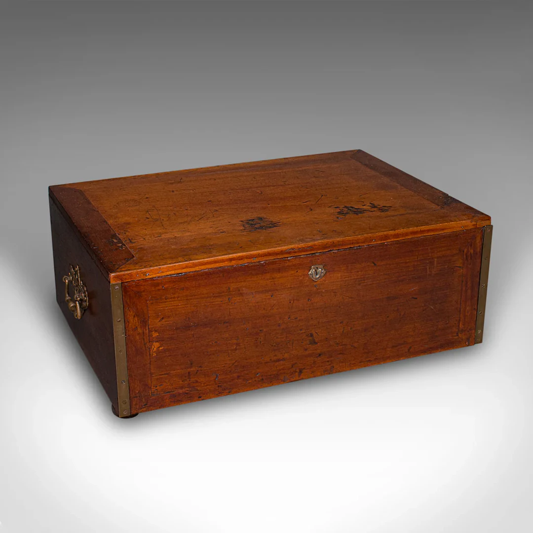 Antique Presentation Insignia Box, Italian, Campaign Chest, Victorian, C.1900